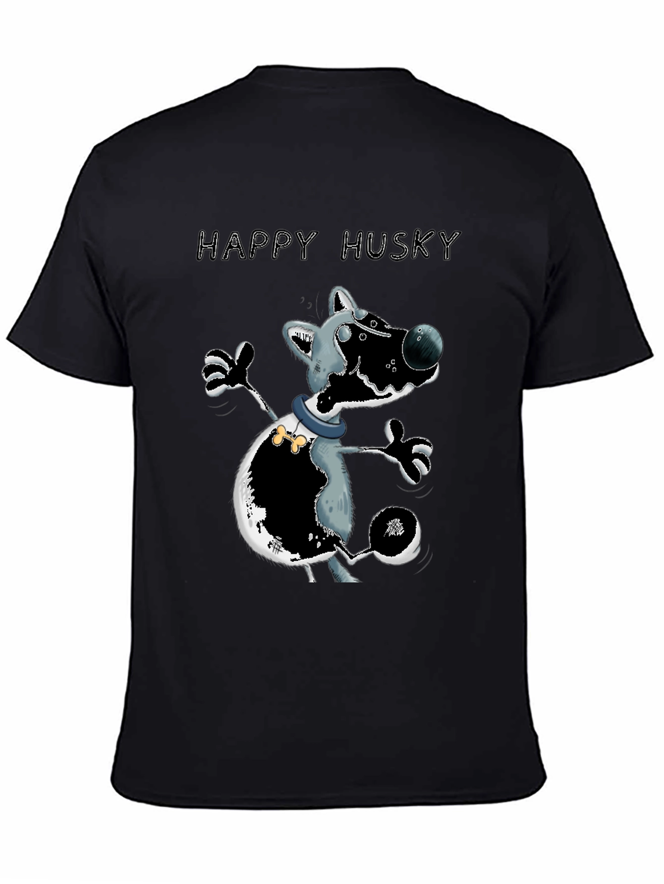 Happy Husky T-Shirt - Mens Graphic Tee