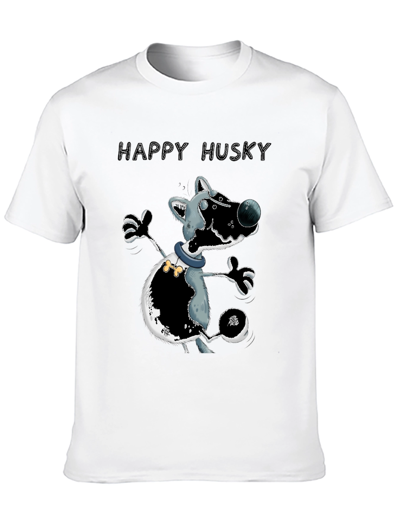 Happy Husky T-Shirt - Mens Graphic Tee