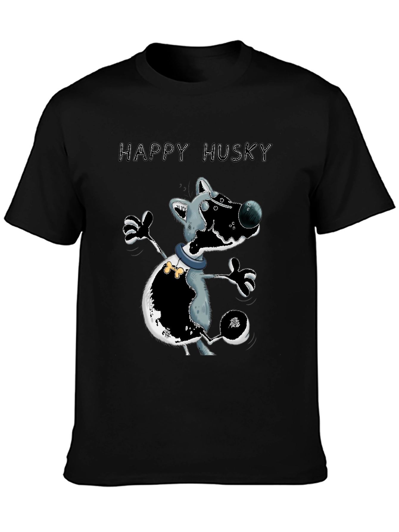 Happy Husky T-Shirt - Mens Graphic Tee