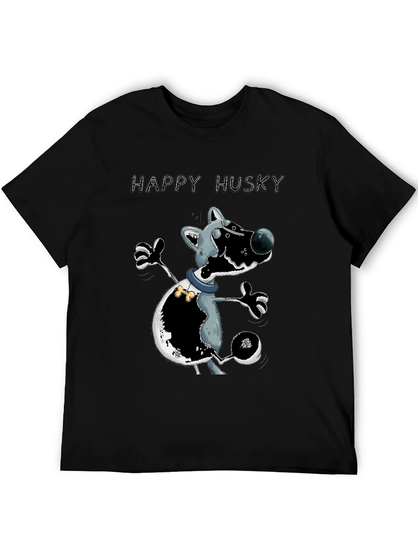 Happy Husky T-Shirt - Mens Graphic Tee
