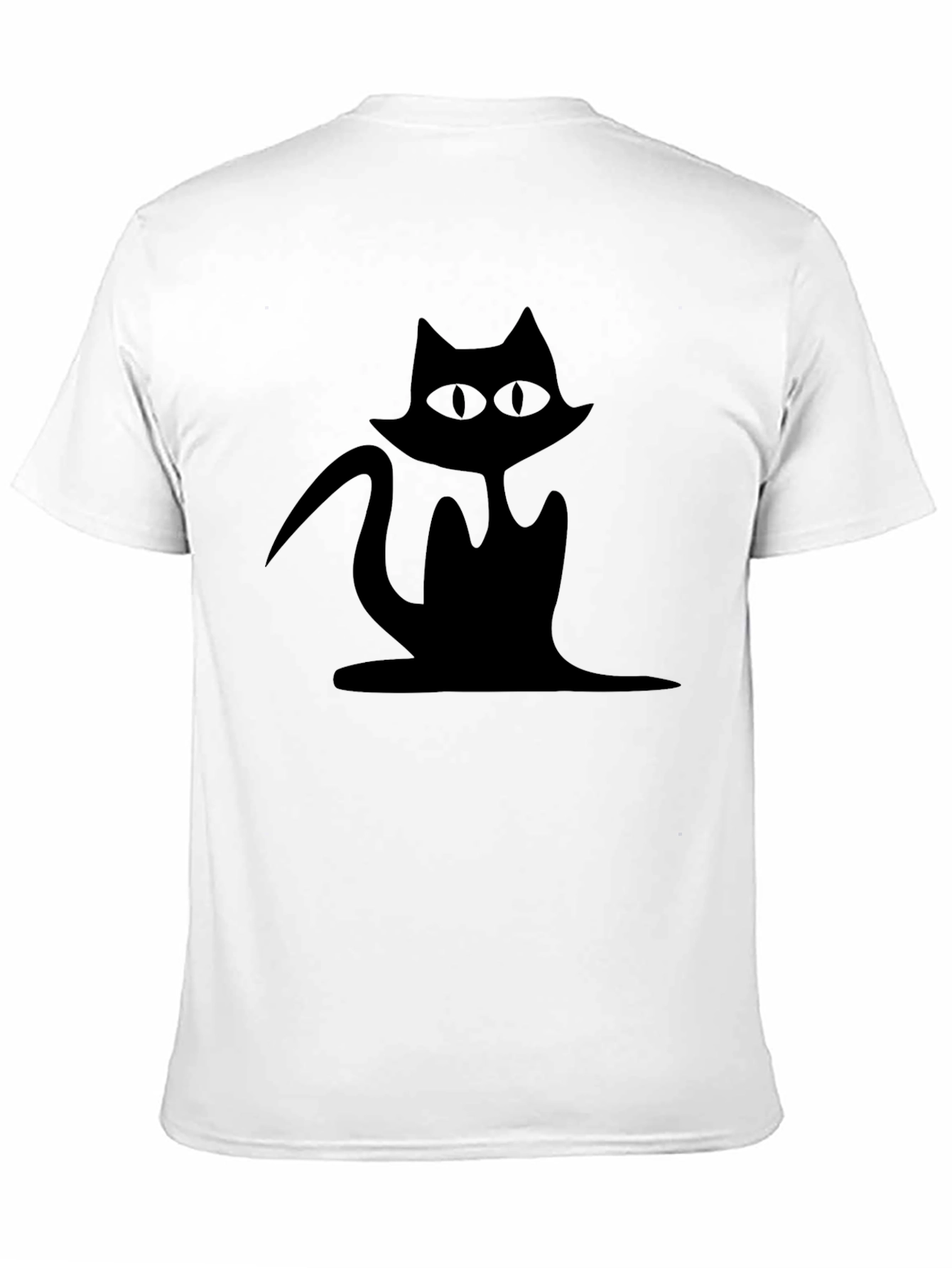 Black Cat Silhouette Tee - Stylish Unisex Cotton Shirt