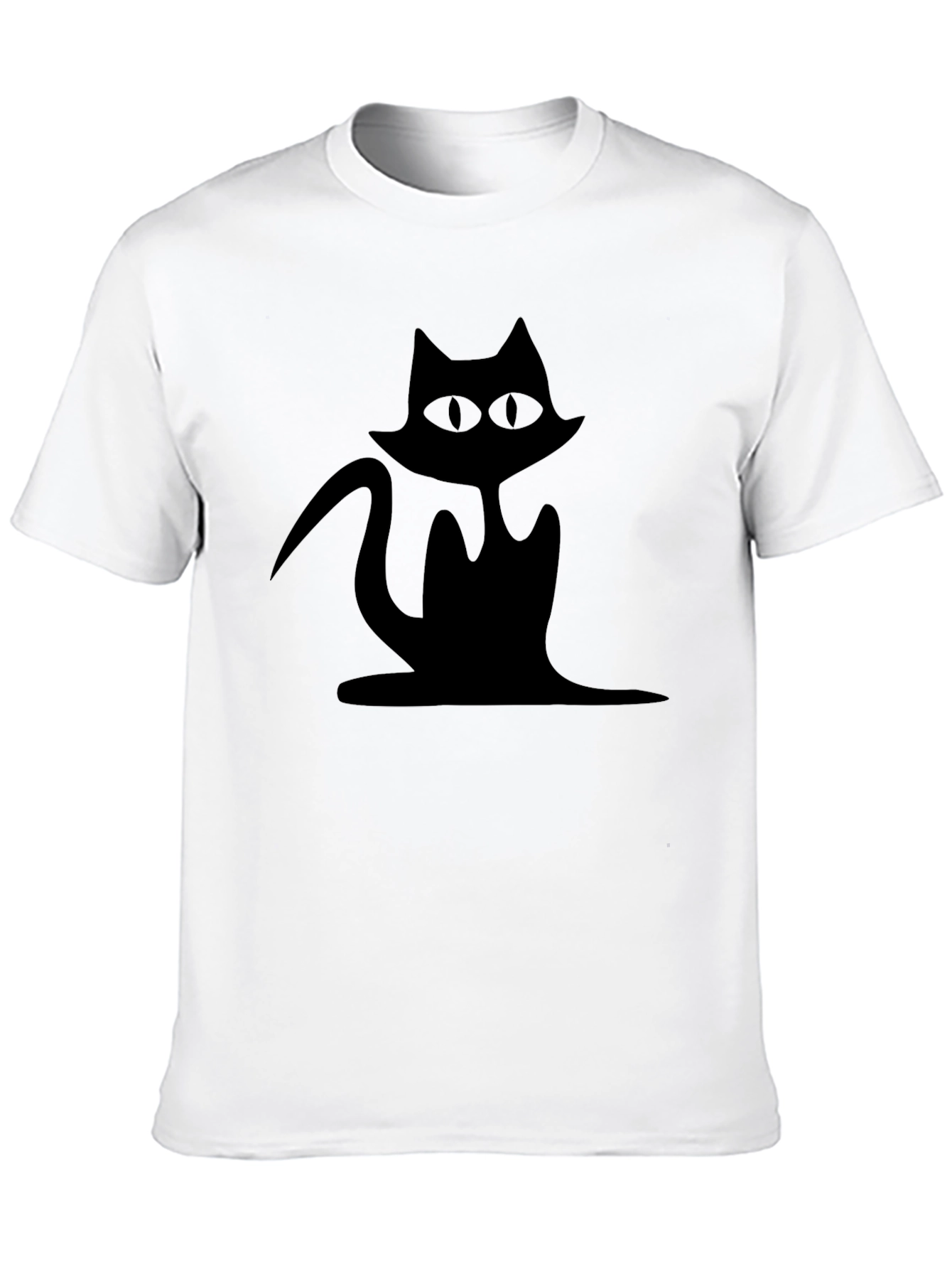 Black Cat Silhouette Tee - Stylish Unisex Cotton Shirt