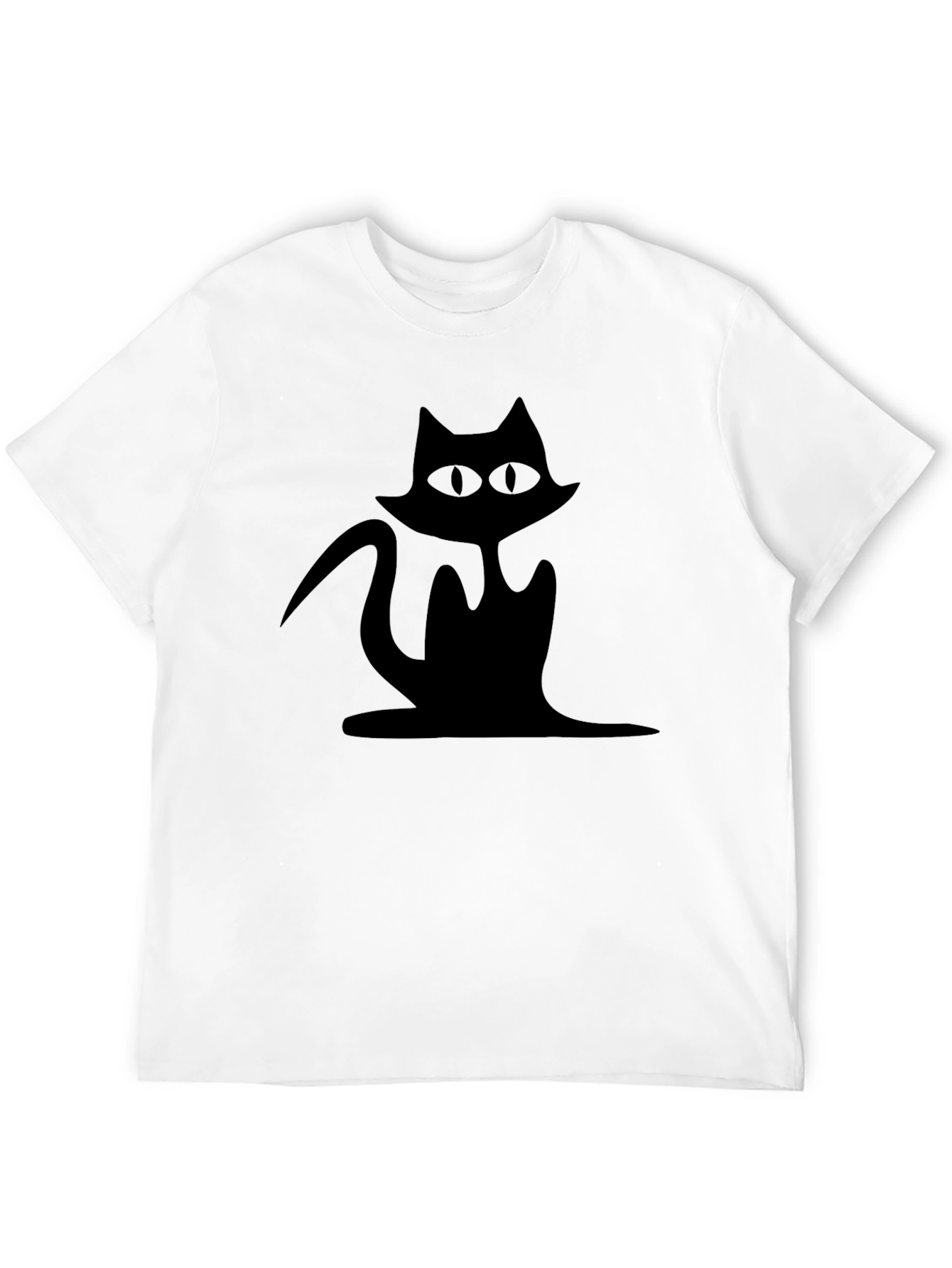 Black Cat Silhouette Tee - Stylish Unisex Cotton Shirt