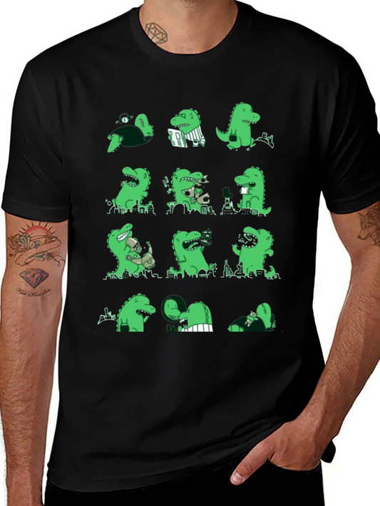Dinosaur Print Black T-Shirt