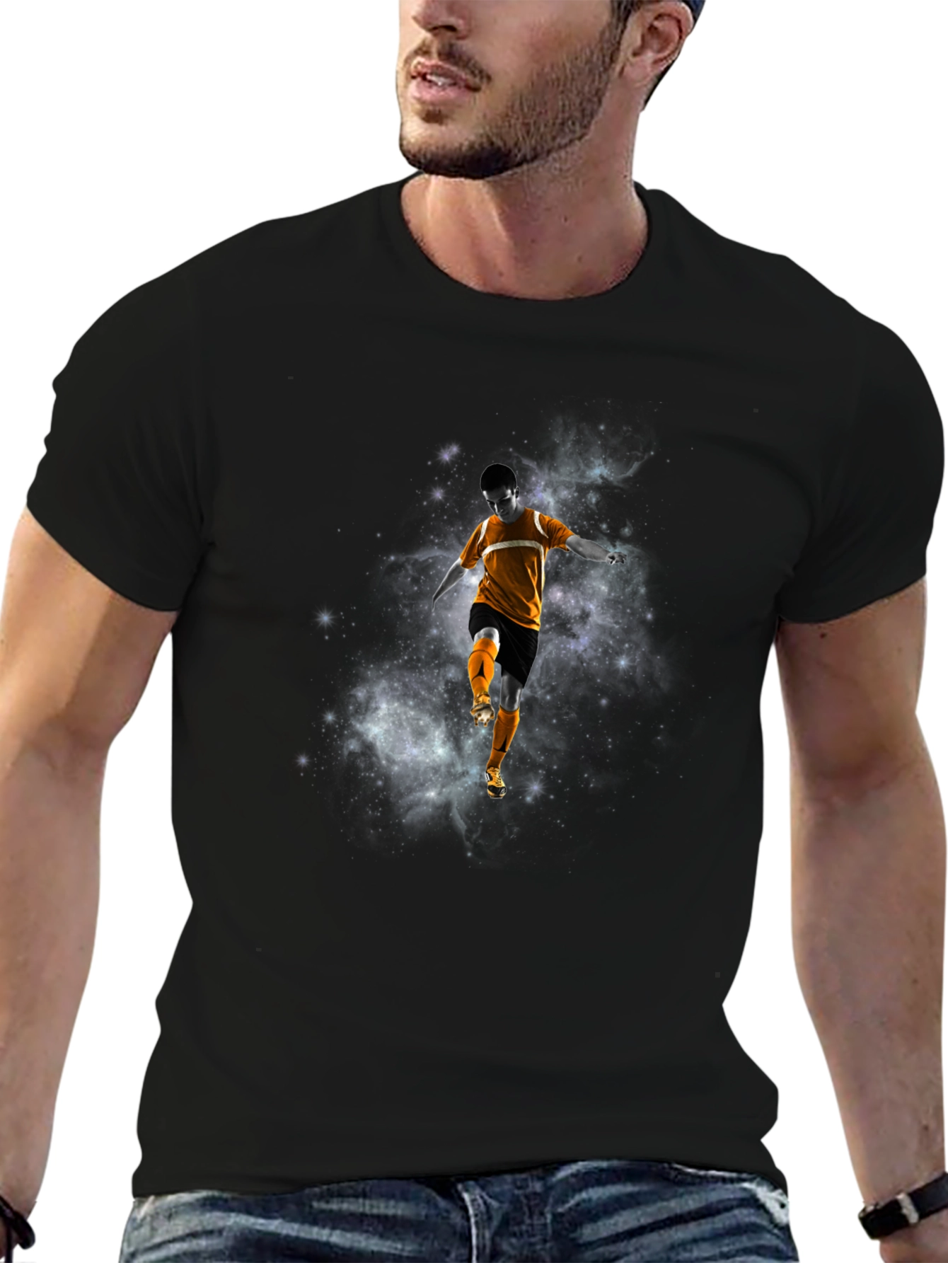 Cosmic Soccer Graphic Tee - Black