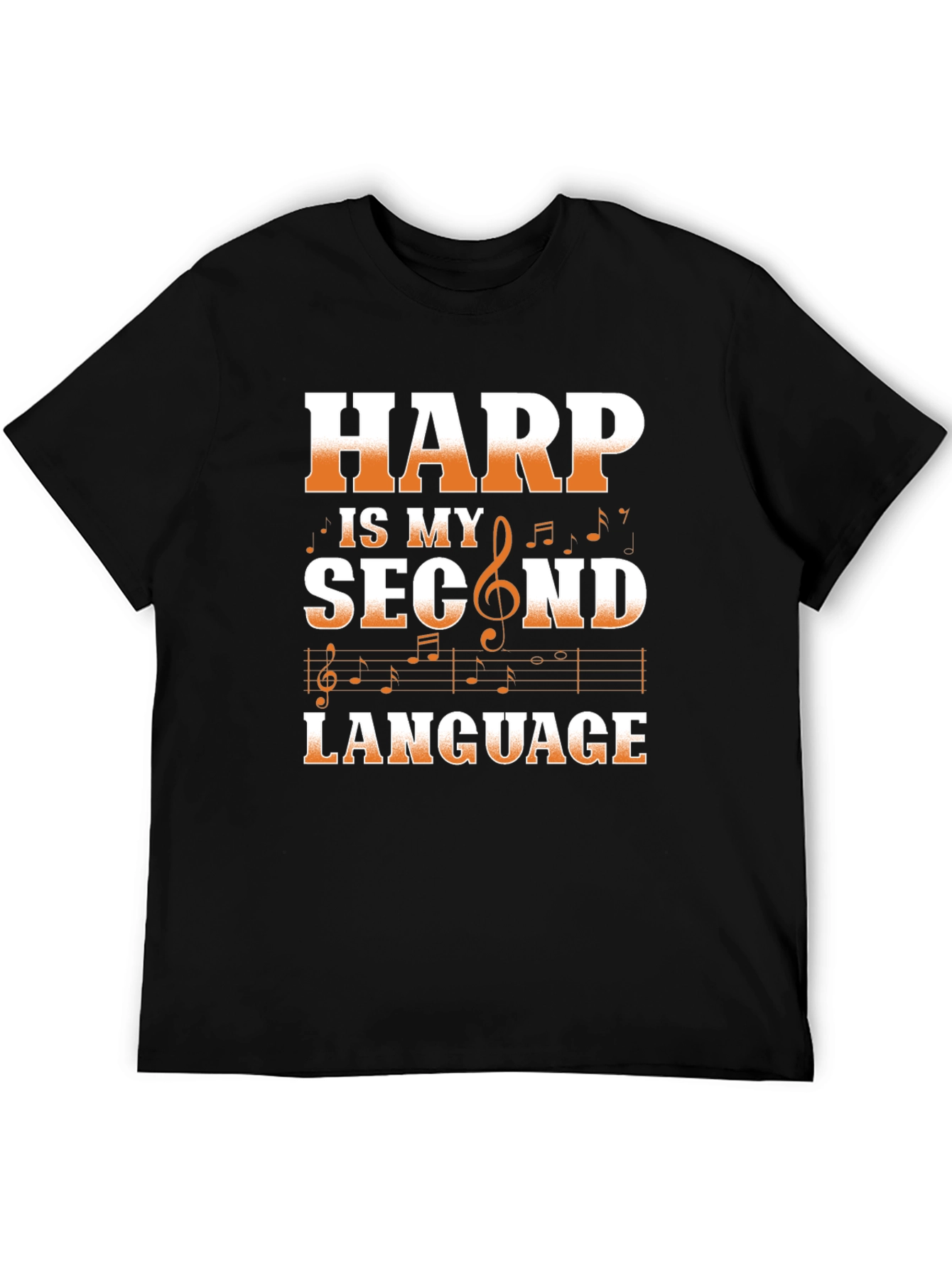 Harp is My Second Language Black T-Shirt