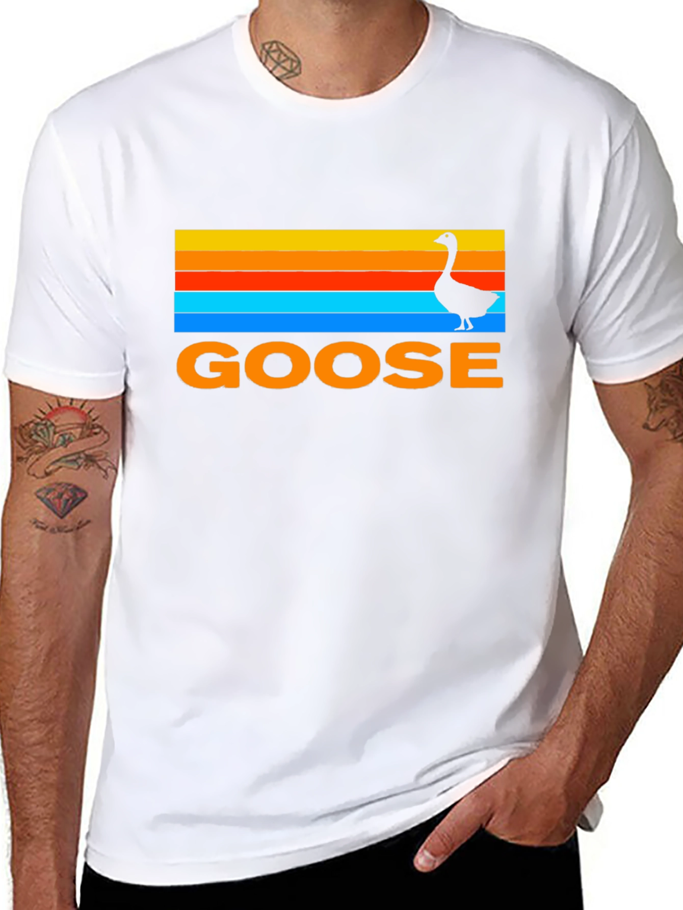 Retro Goose T-Shirt - Sunset Graphic Tee