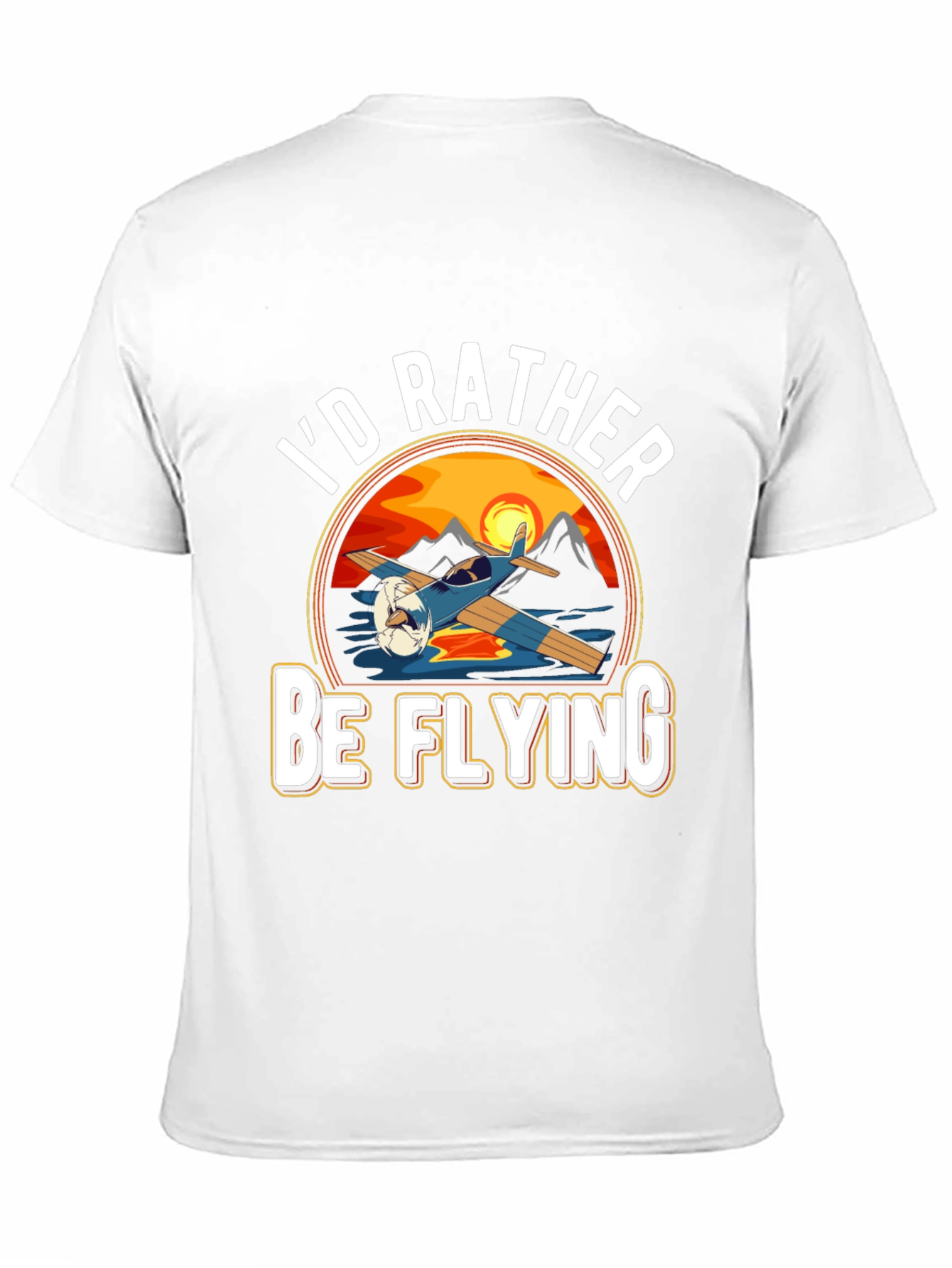 Id Rather Be Flying Black T-Shirt