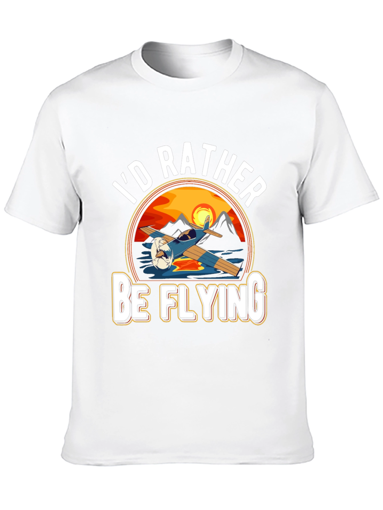 Id Rather Be Flying Black T-Shirt