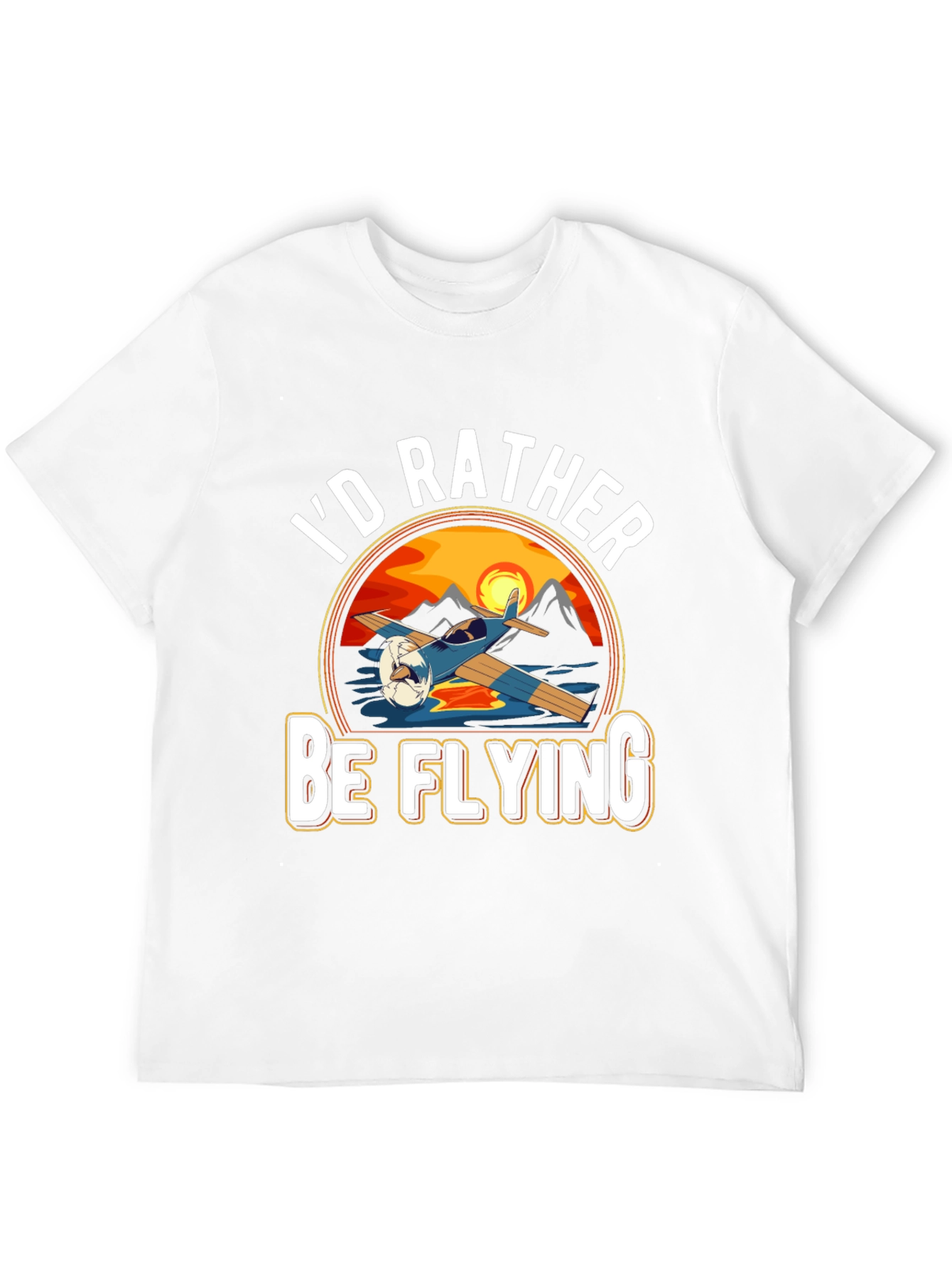 Id Rather Be Flying Black T-Shirt