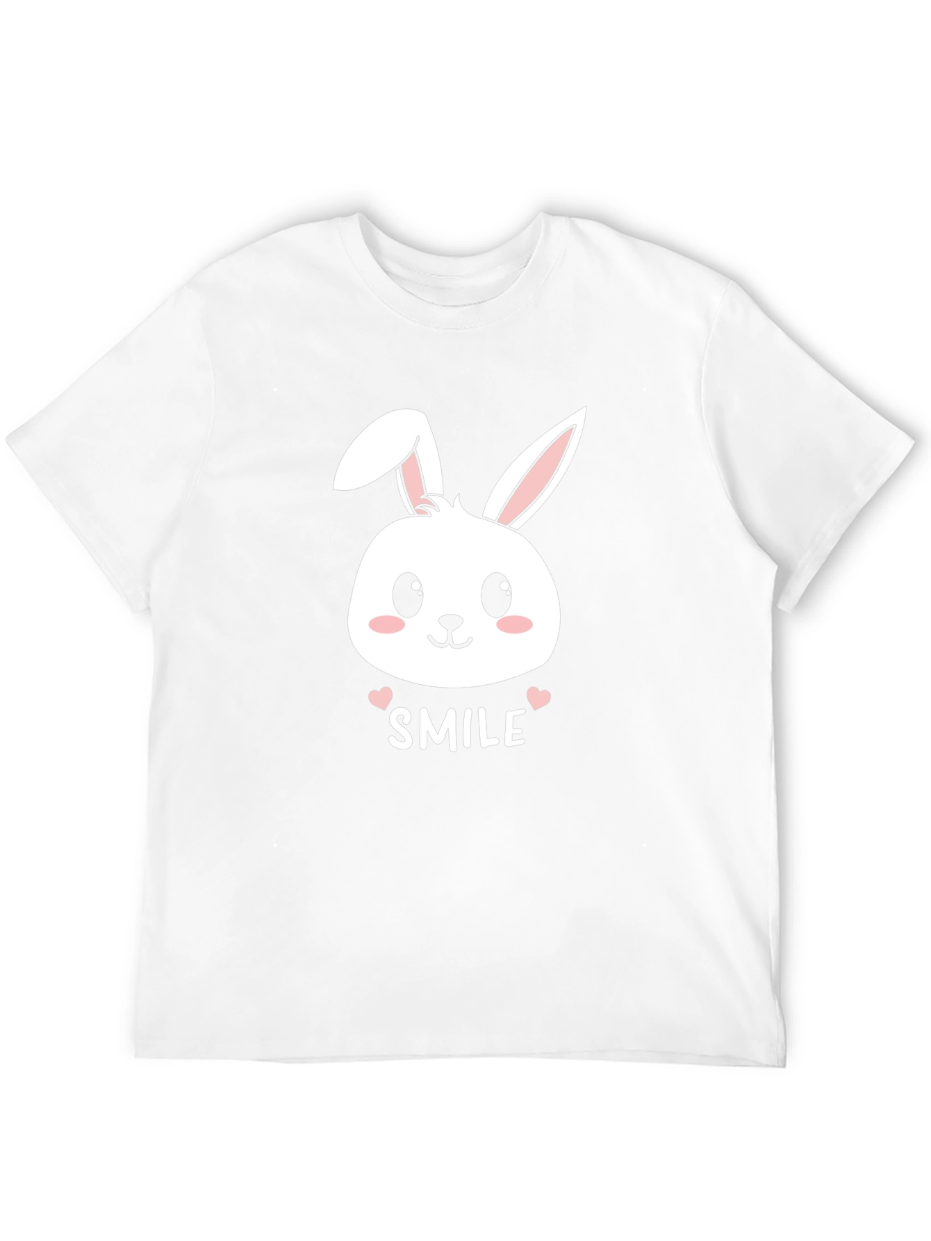 Cute Bunny Smile T-Shirt - Mens Black Graphic Tee
