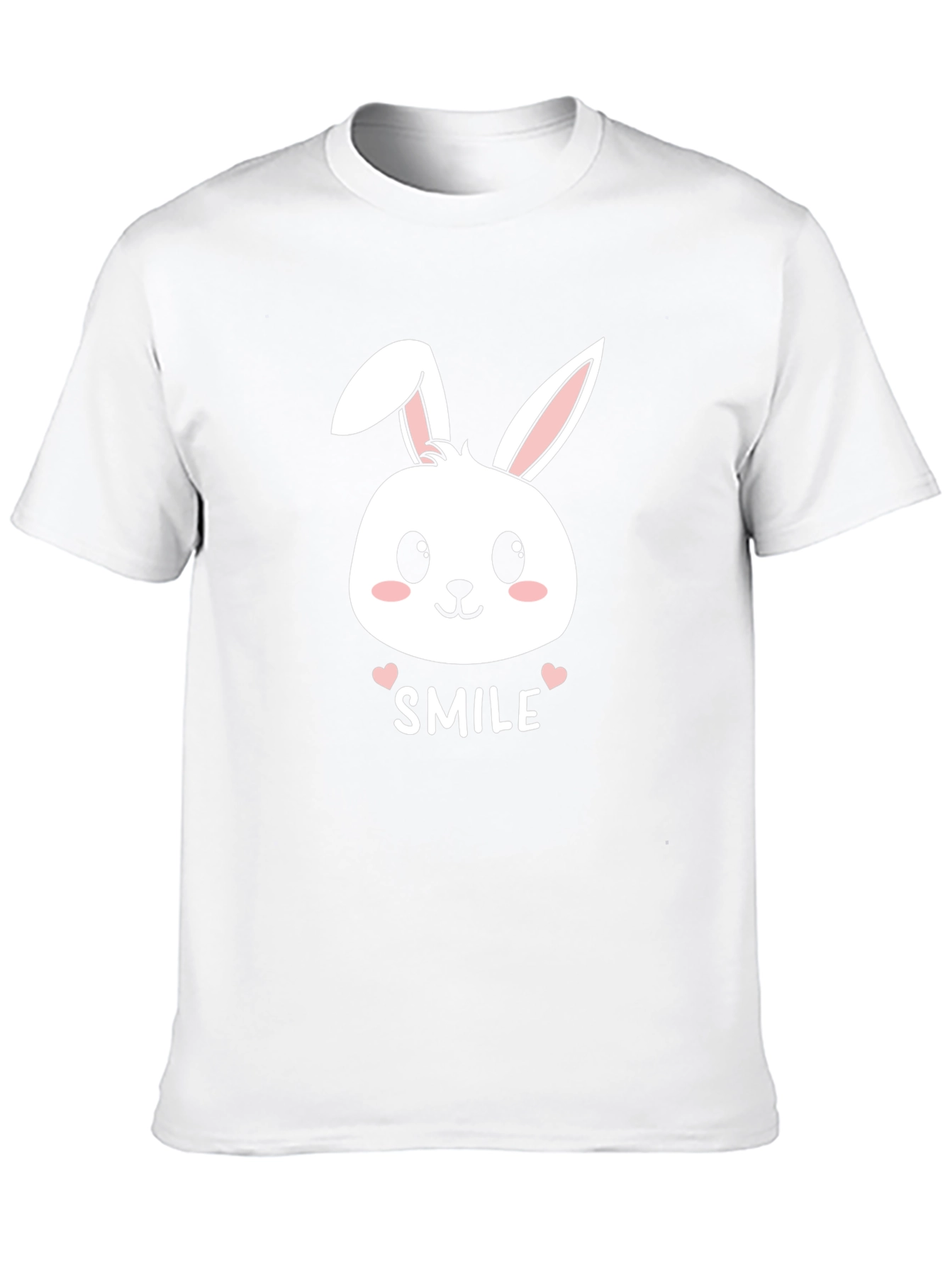 Cute Bunny Smile T-Shirt - Mens Black Graphic Tee