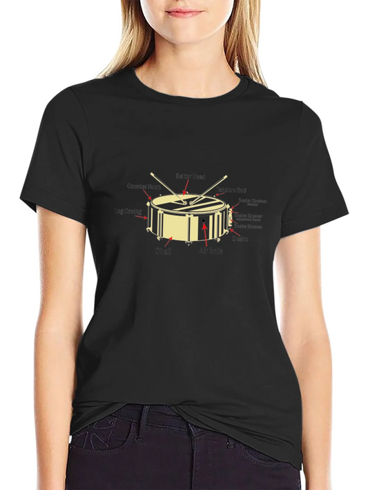 Drum Anatomy Graphic T-Shirt - Music Lover Tee