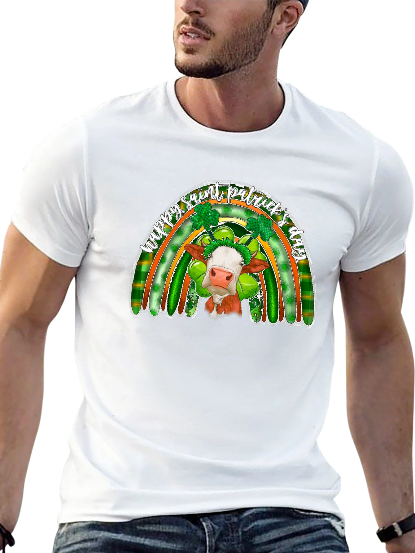 St. Patricks Day Cow Rainbow T-Shirt