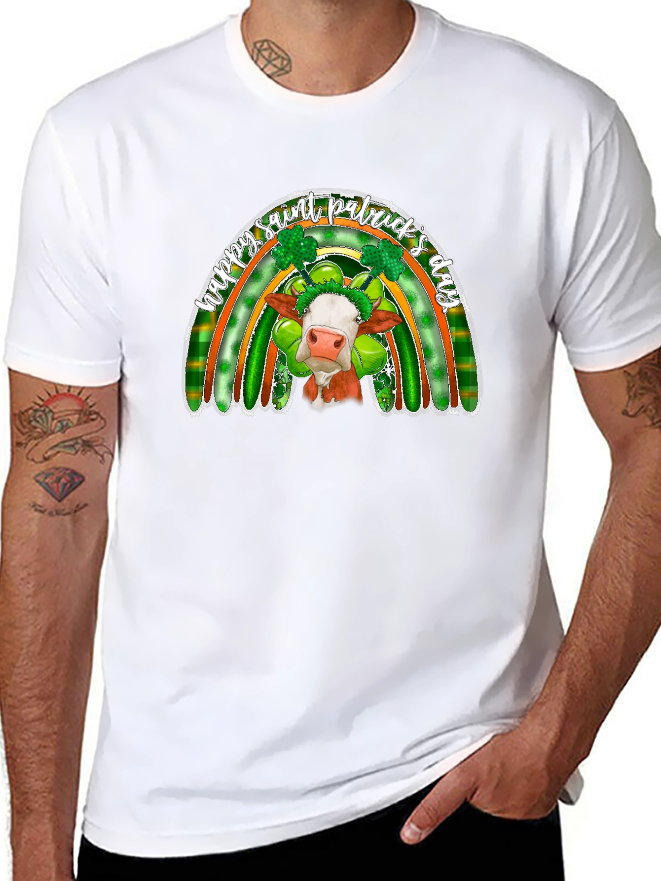 St. Patricks Day Cow Rainbow T-Shirt