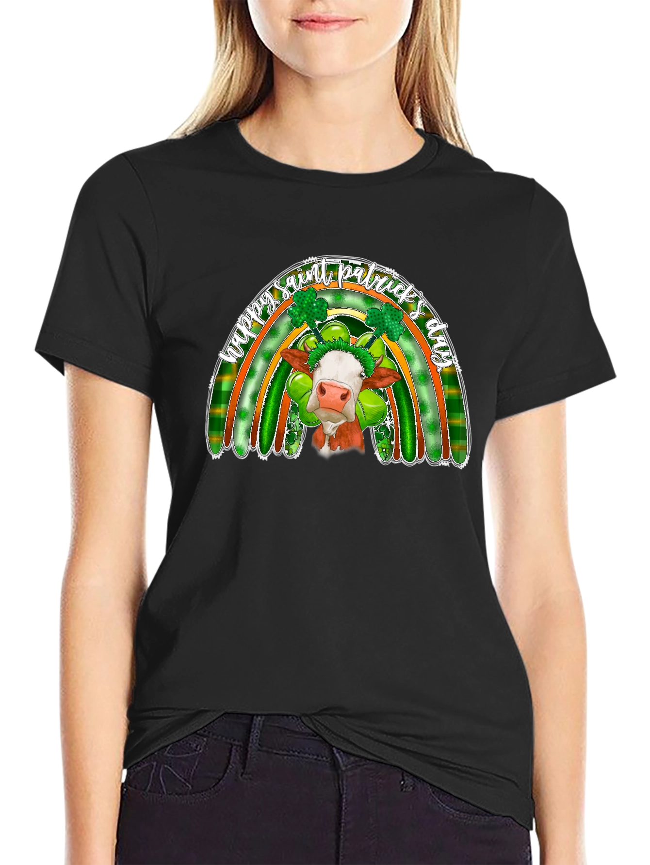 St. Patricks Day Cow Rainbow T-Shirt