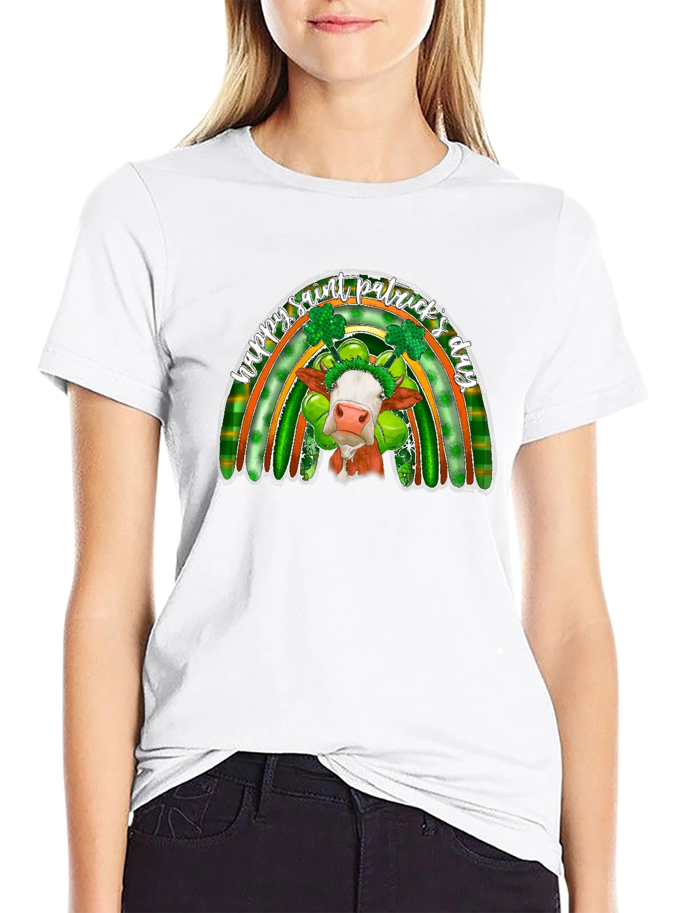 St. Patricks Day Cow Rainbow T-Shirt