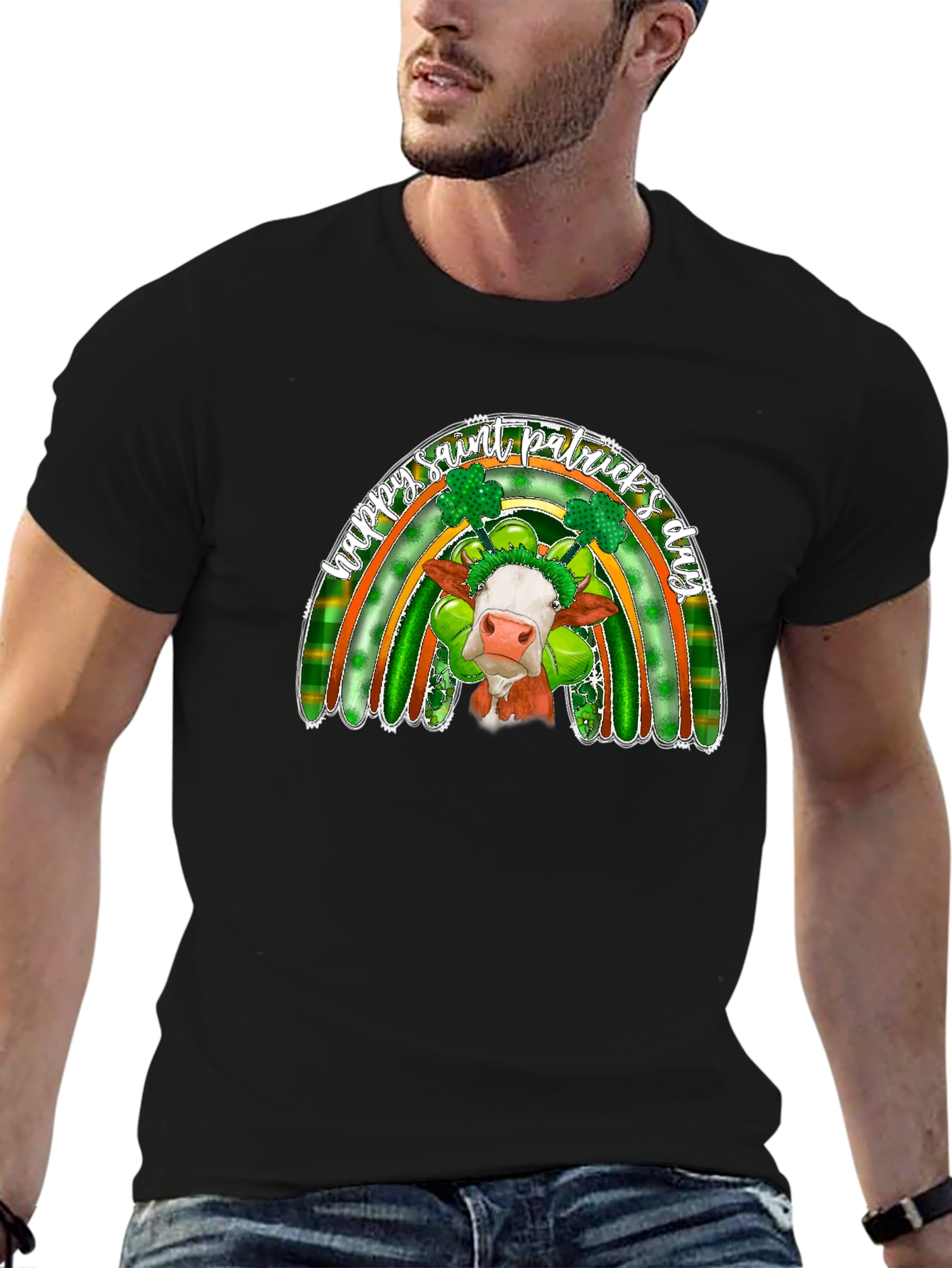 St. Patricks Day Cow Rainbow T-Shirt
