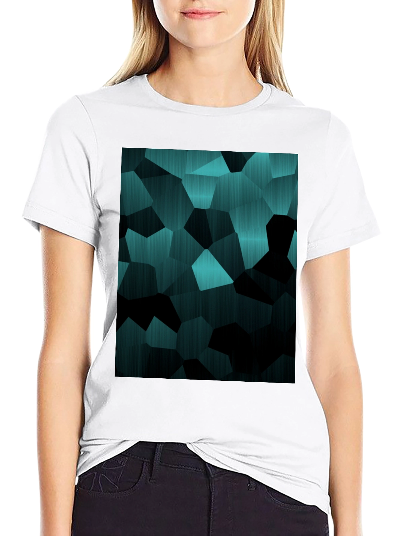 Abstract Geometric Black T-Shirt