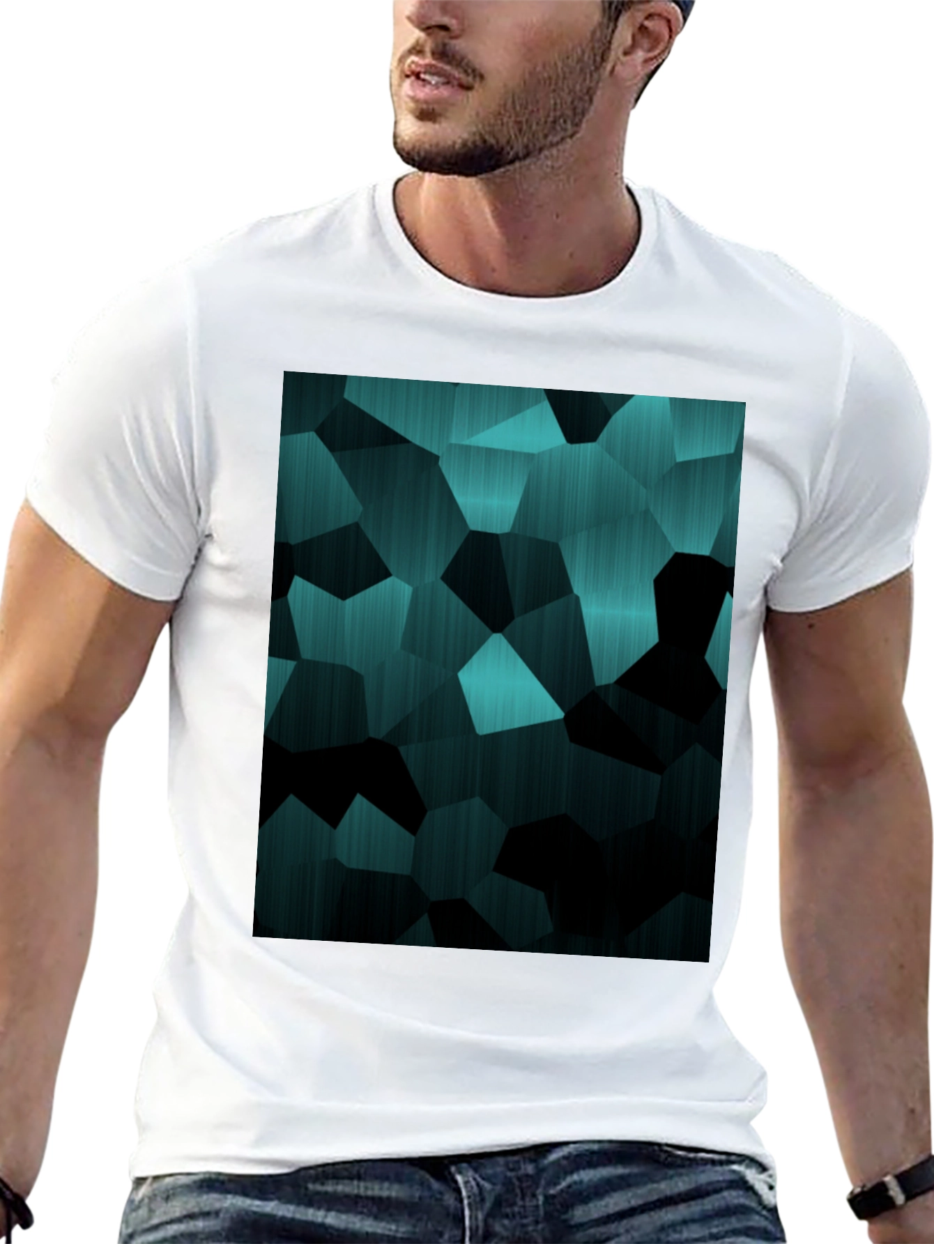 Abstract Geometric Black T-Shirt