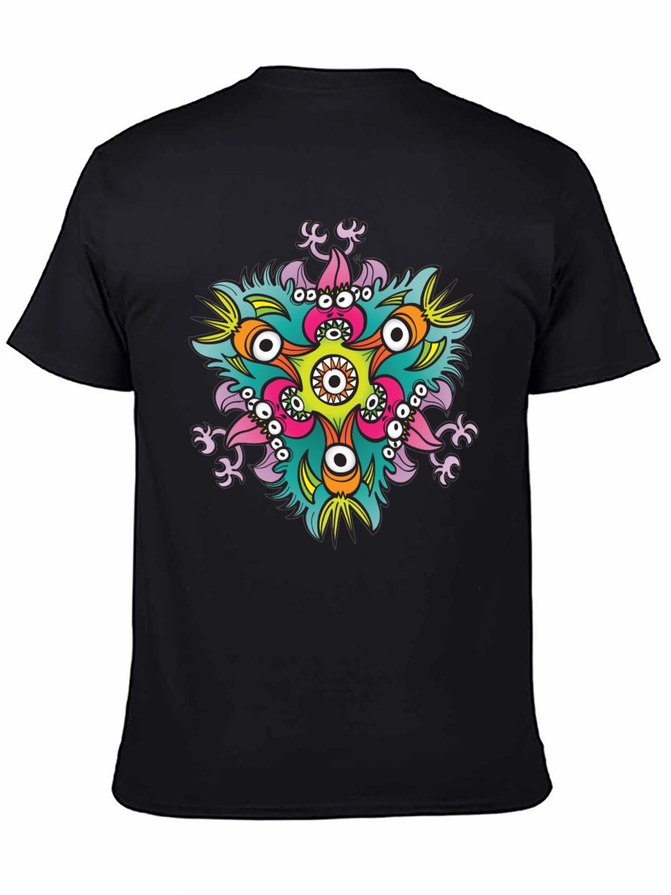 Eye-Catching Graphic Print Black T-Shirt