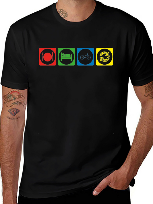 Eat Sleep Cycle Repeat Graphic T-Shirt