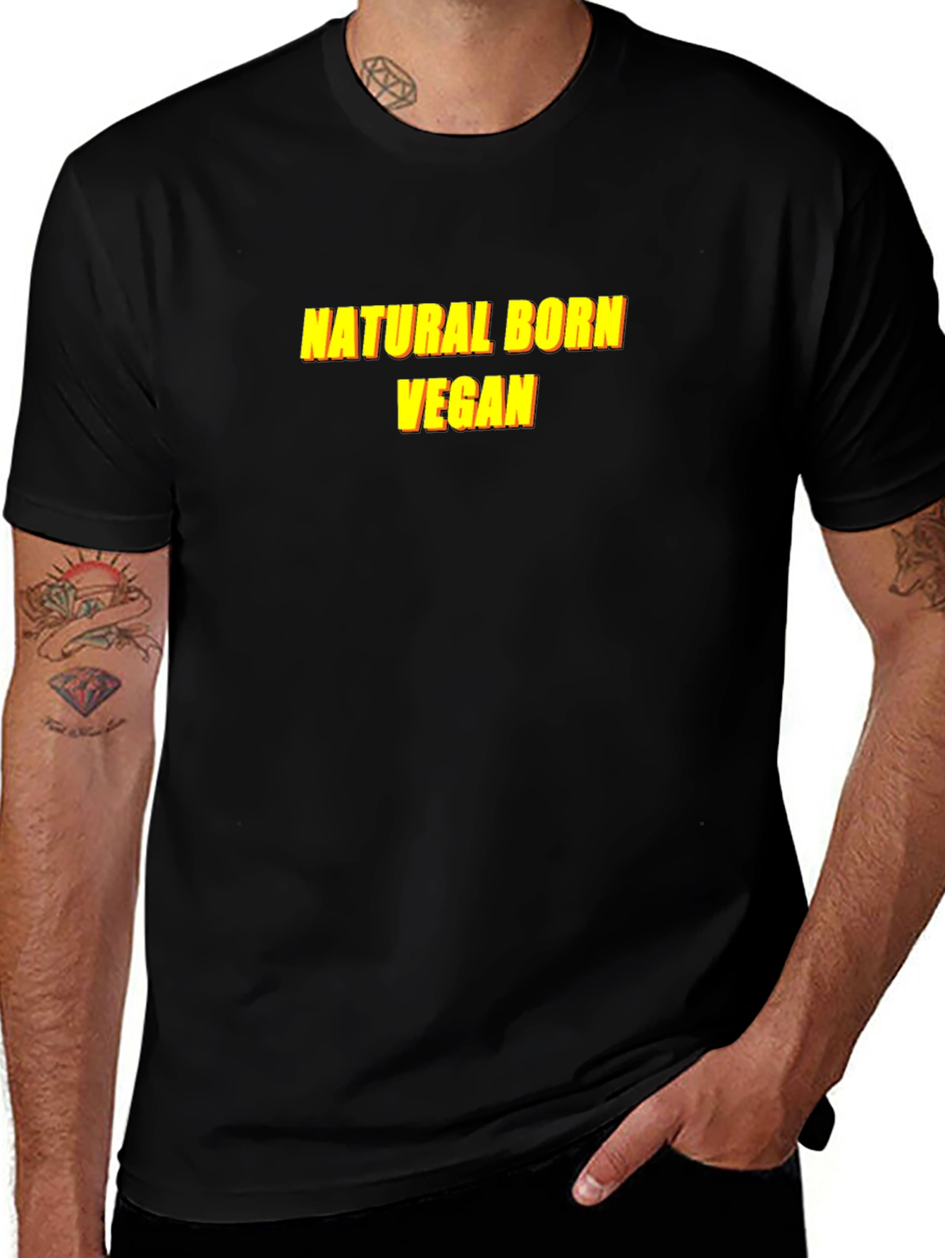 Natural Born Vegan T-Shirt - Black