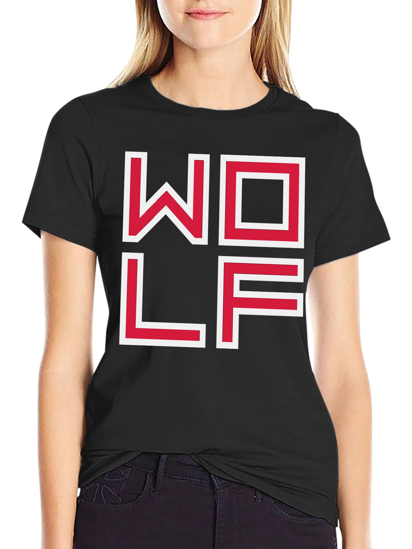 WOLF Graphic Tee - Modern Block Letter Design