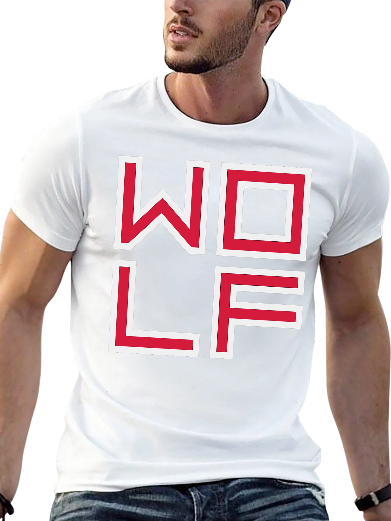 WOLF Graphic Tee - Modern Block Letter Design