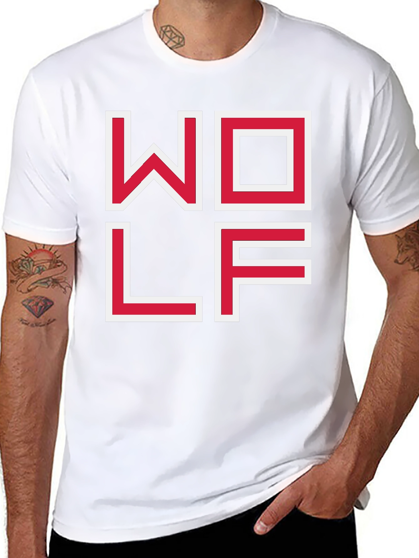 WOLF Graphic Tee - Modern Block Letter Design