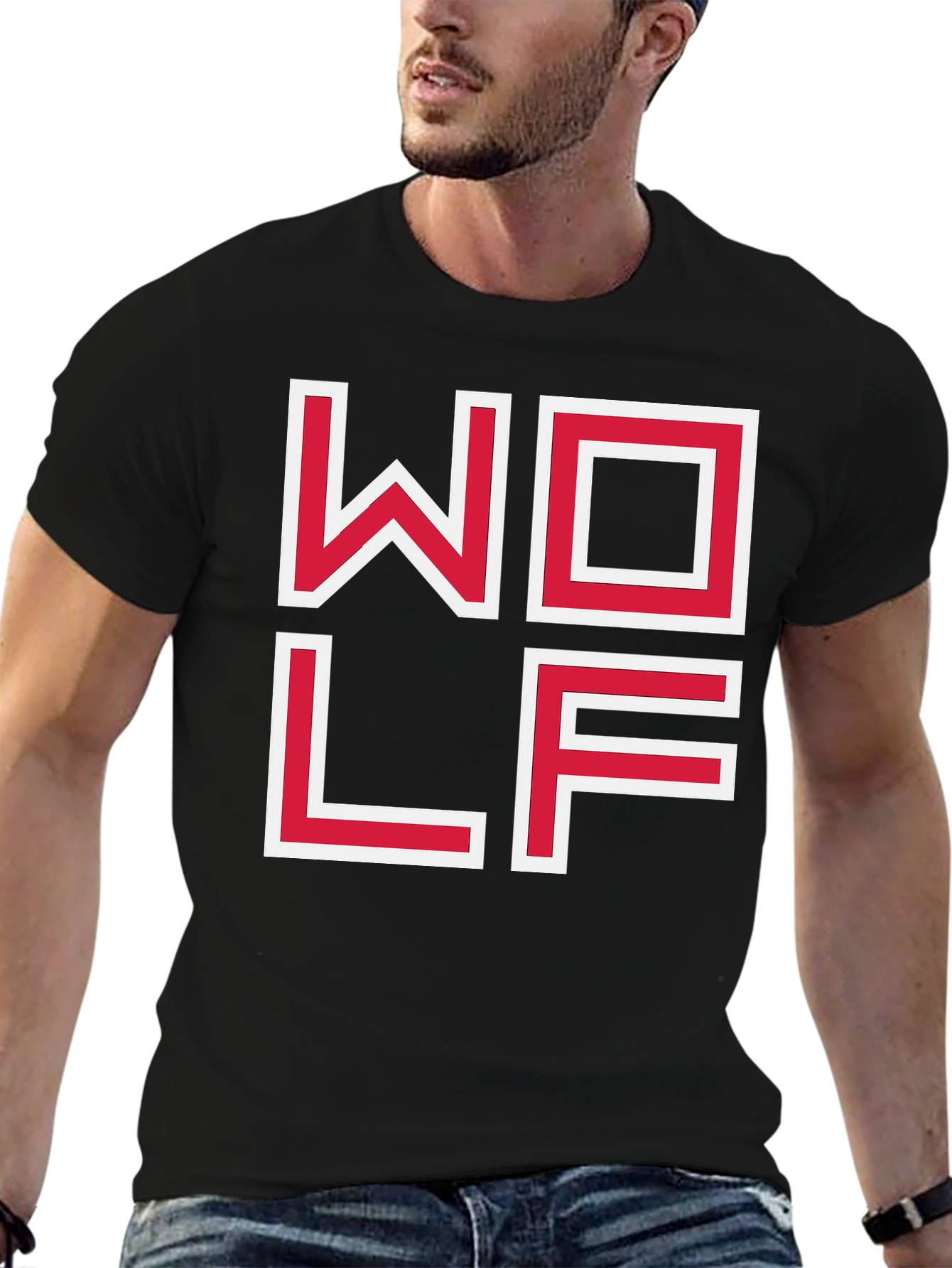 WOLF Graphic Tee - Modern Block Letter Design