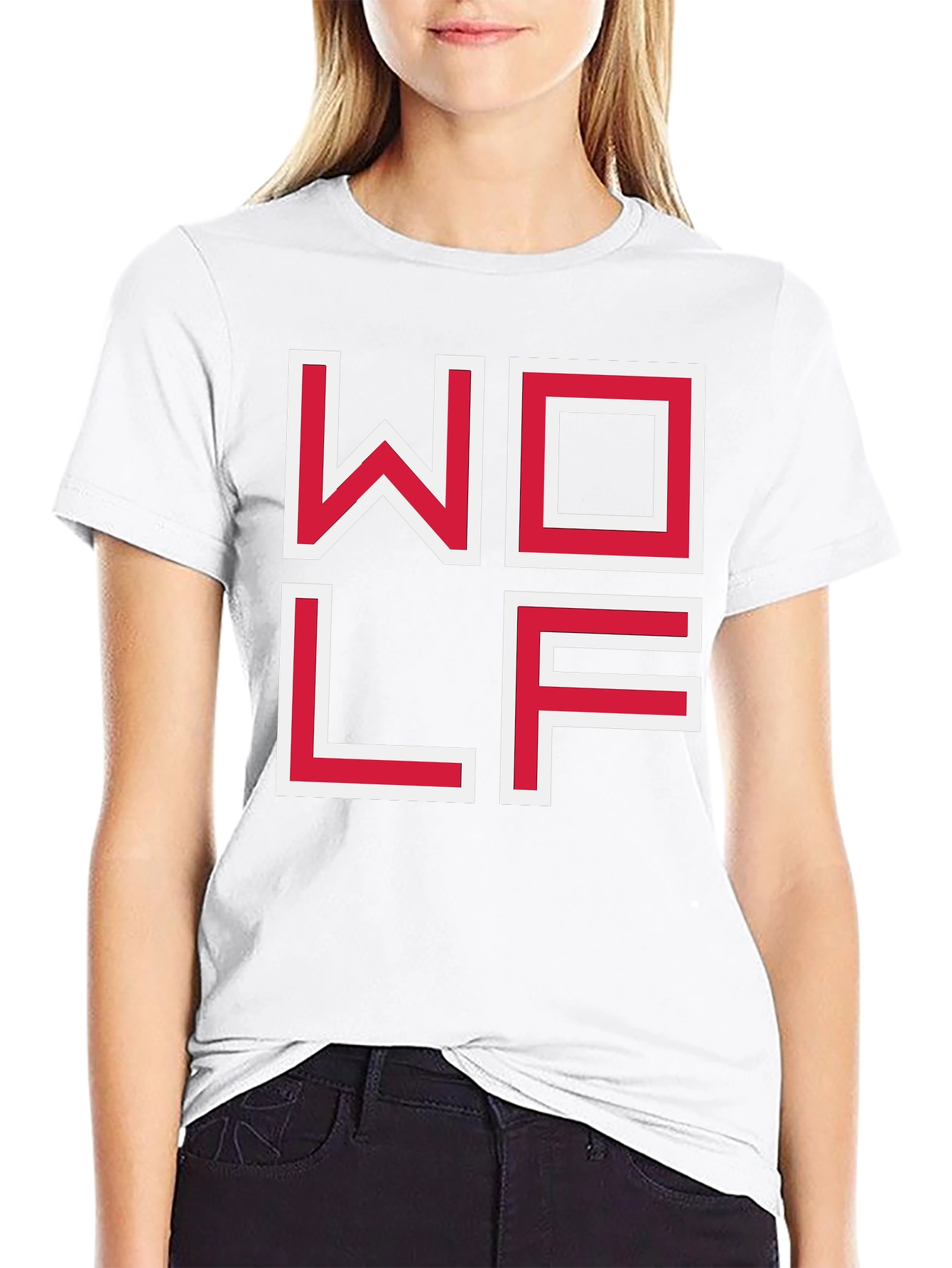 WOLF Graphic Tee - Modern Block Letter Design