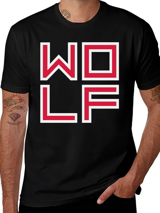 WOLF Graphic Tee - Modern Block Letter Design