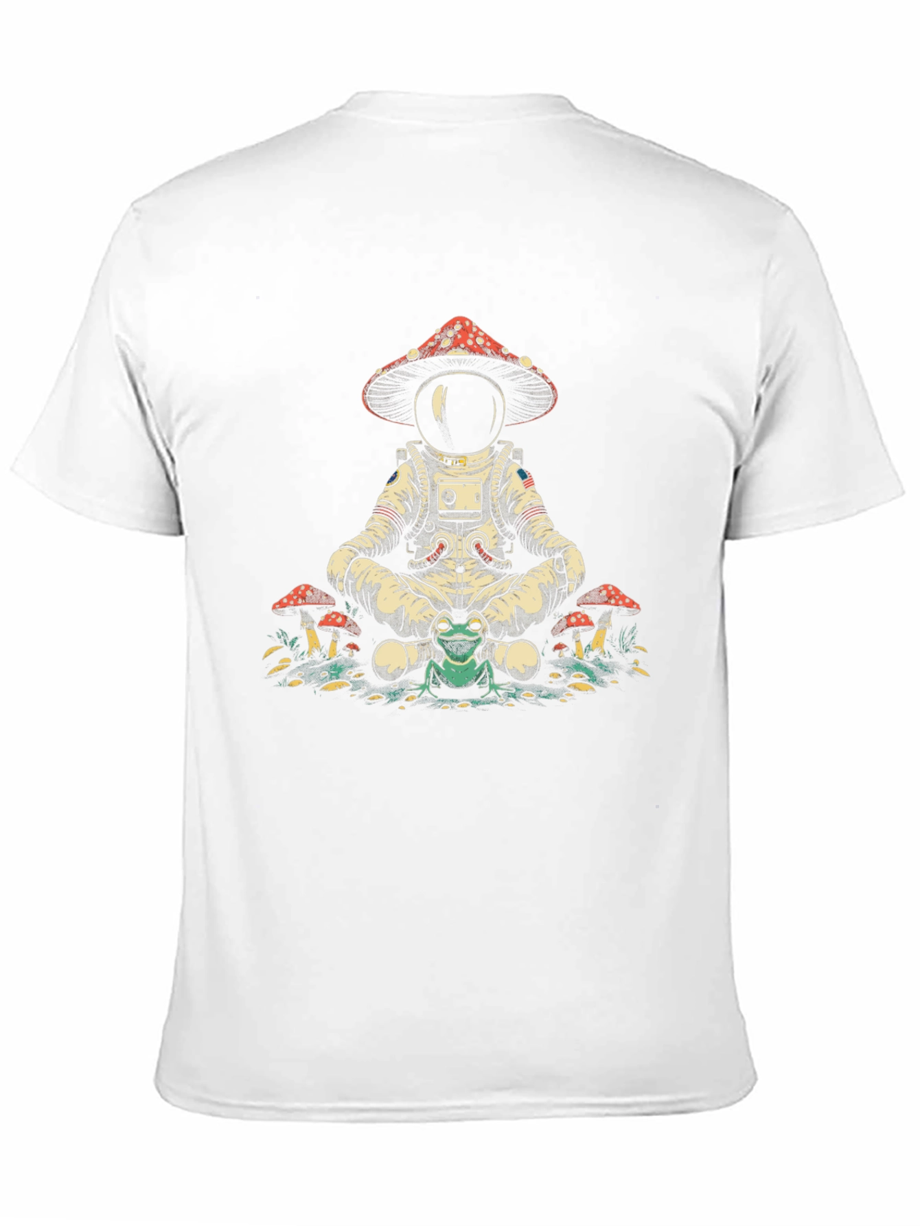 Astronaut Frog Mushroom T-Shirt - Relaxed Fit Black Tee