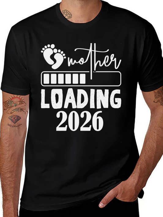 Mother Loading 2026 T-Shirt Pregnancy Announcement Tee