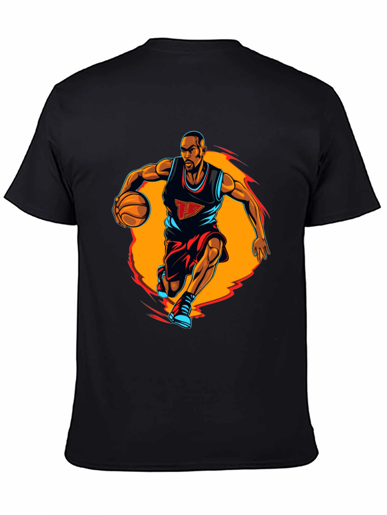 Basketball Player Graphic Tee - Black
