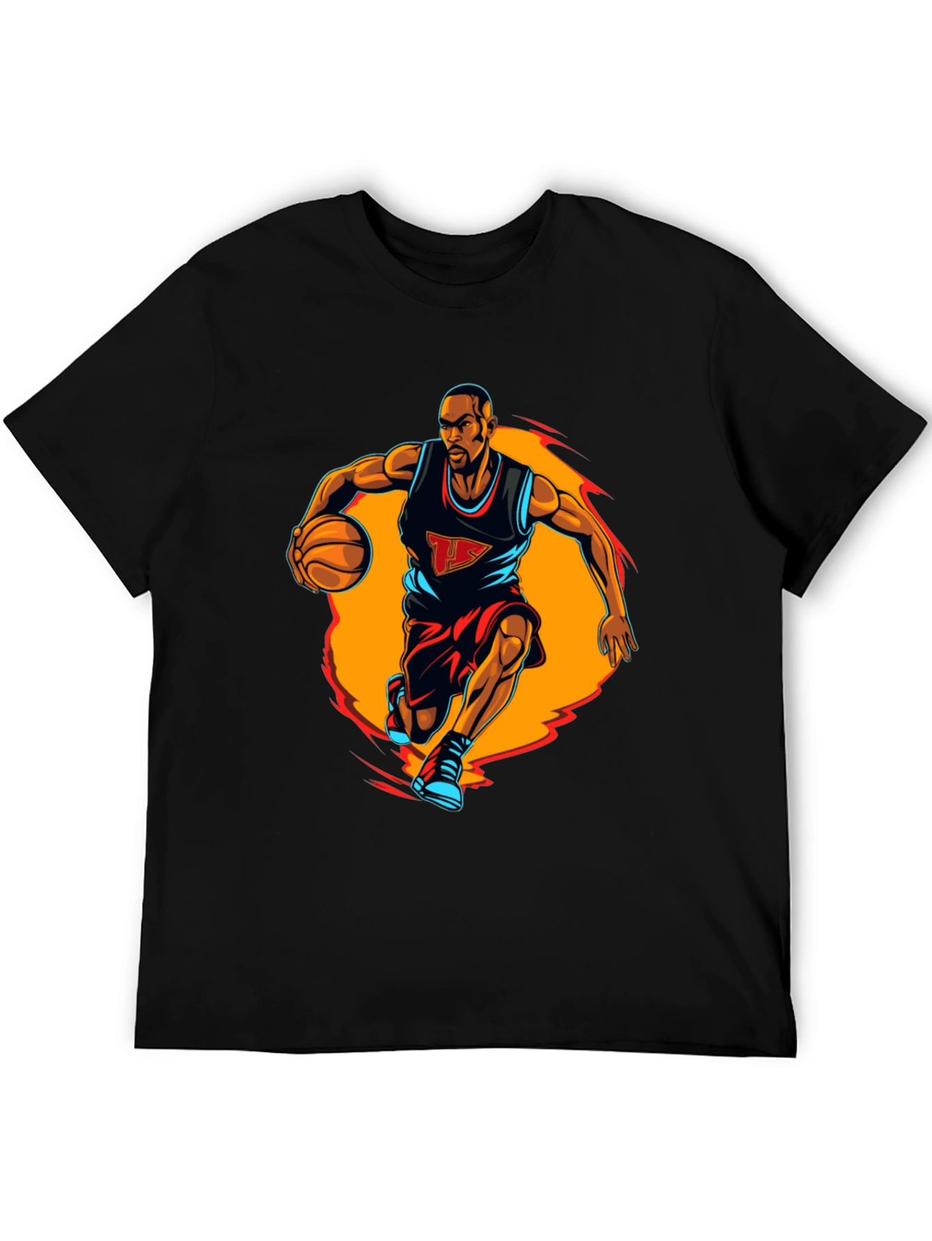 Basketball Player Graphic Tee - Black