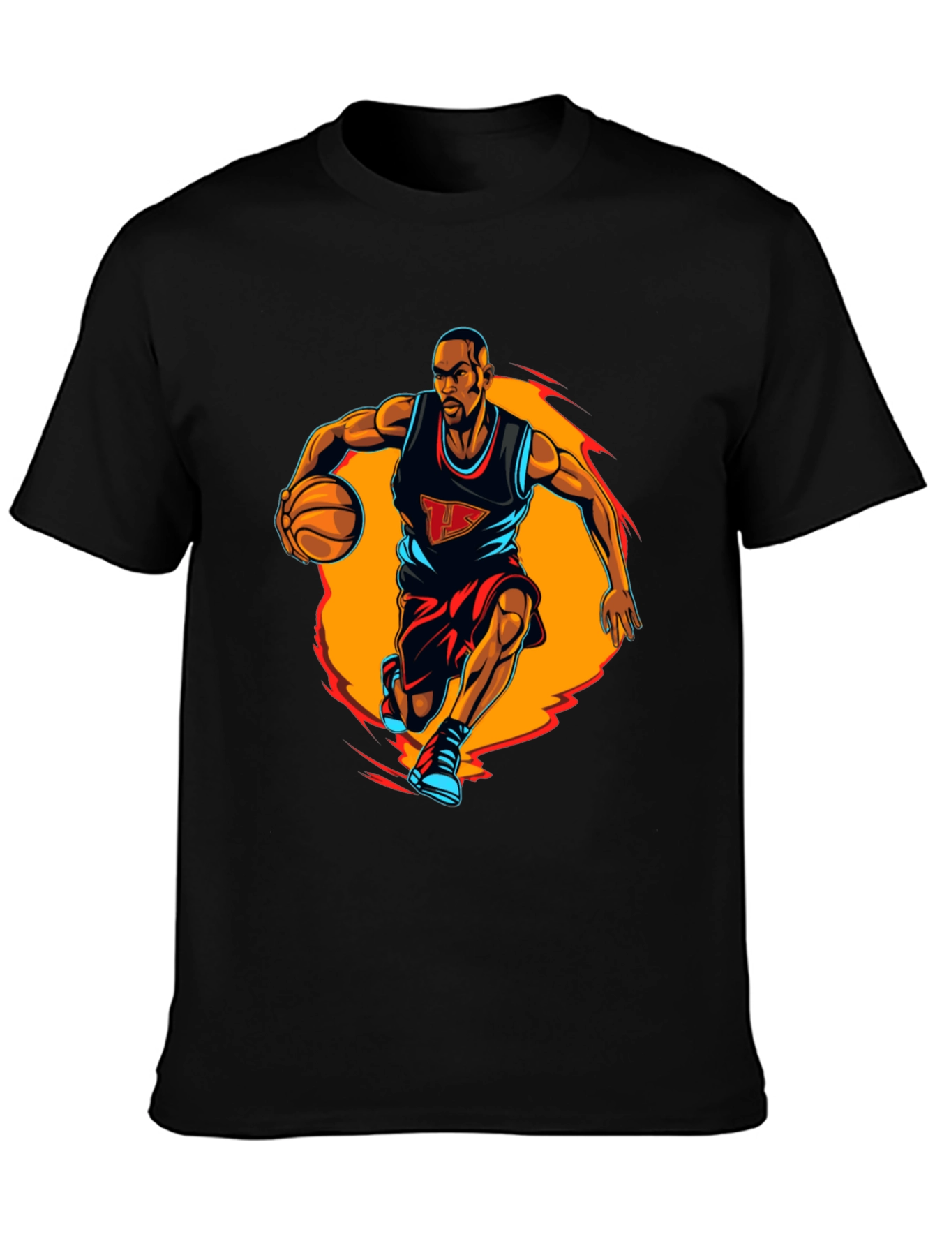 Basketball Player Graphic Tee - Black