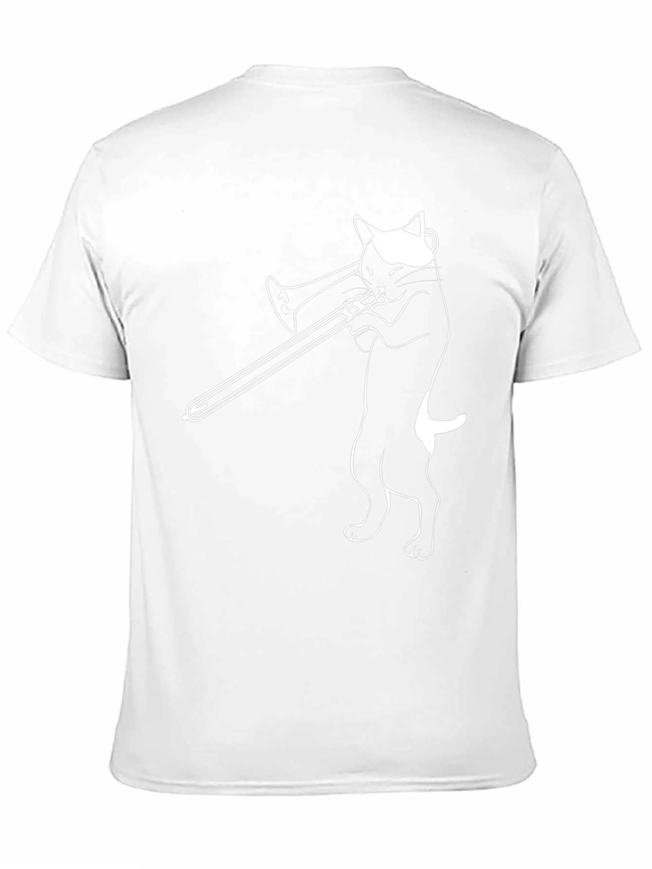 Cool Cat Trombone Player Graphic T-Shirt