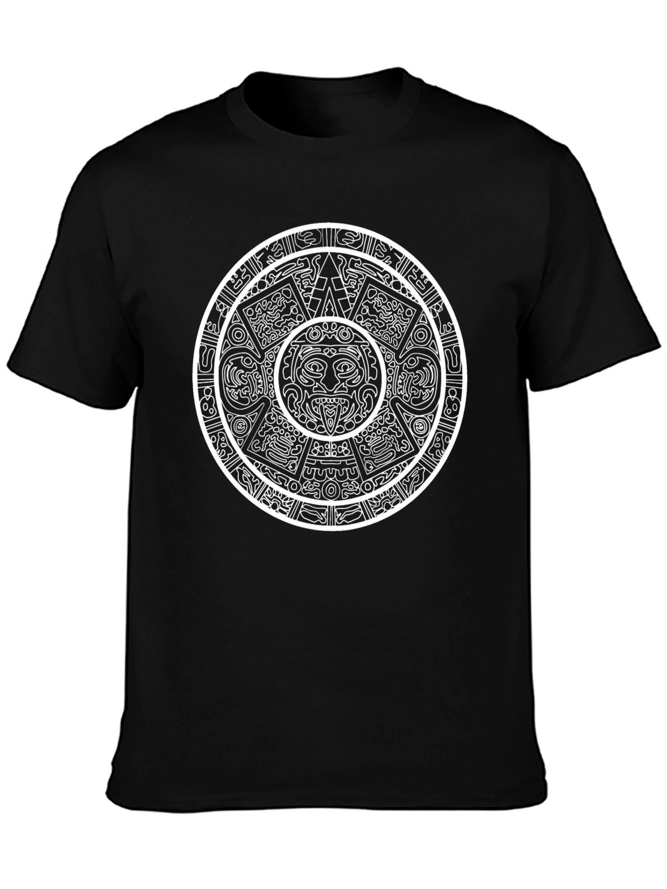 Aztec Calendar Graphic Tee - Black