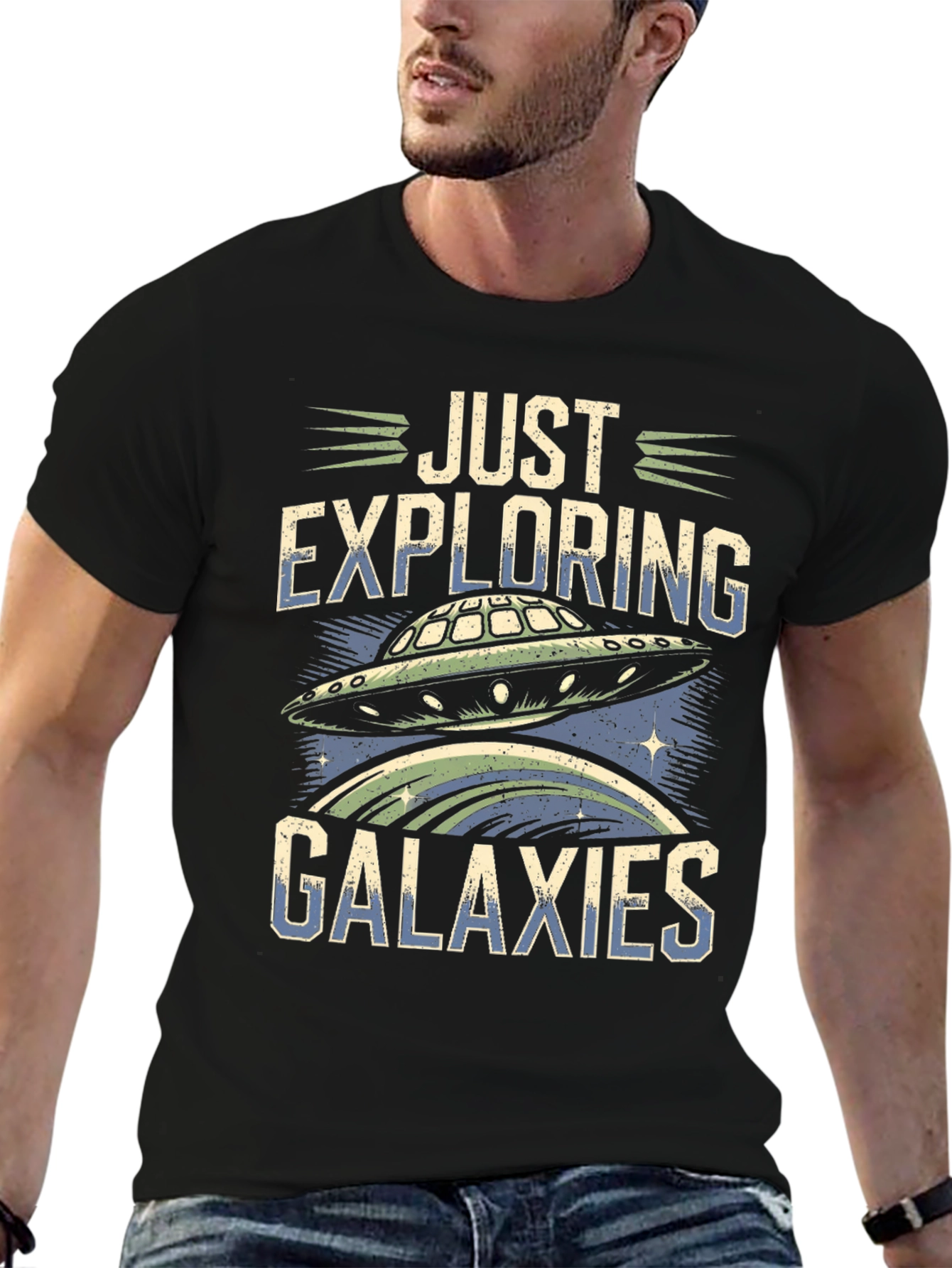 Exploring Galaxies T-Shirt - UFO Graphic Tee