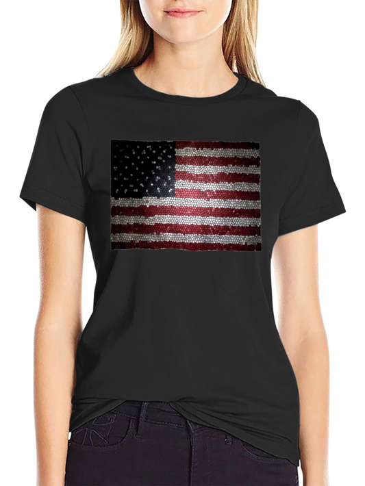 American Flag Mosaic Graphic T-Shirt