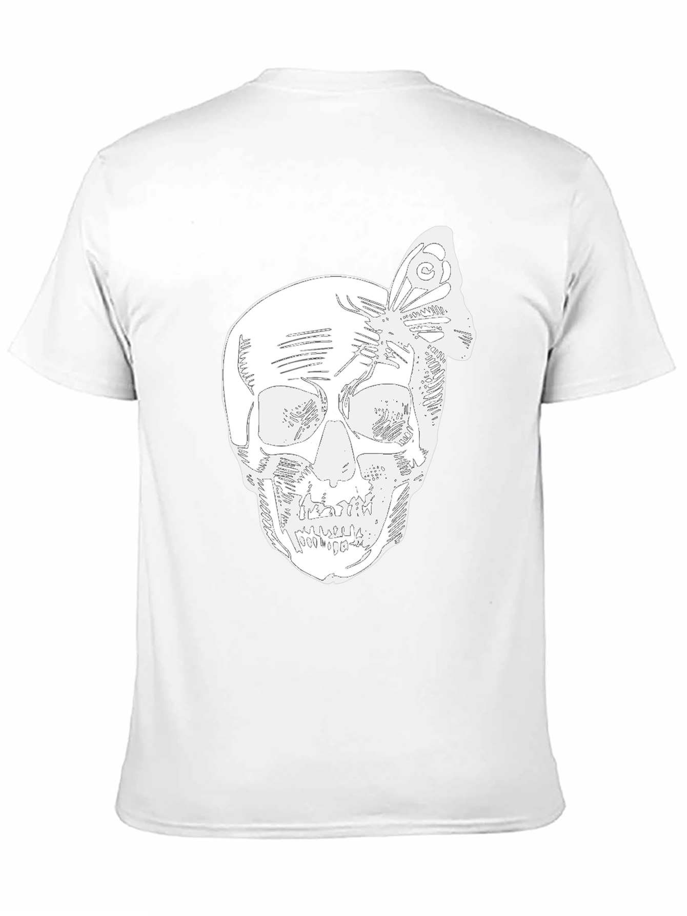 Skull & Butterfly Graphic Tee - Black Cotton Blend