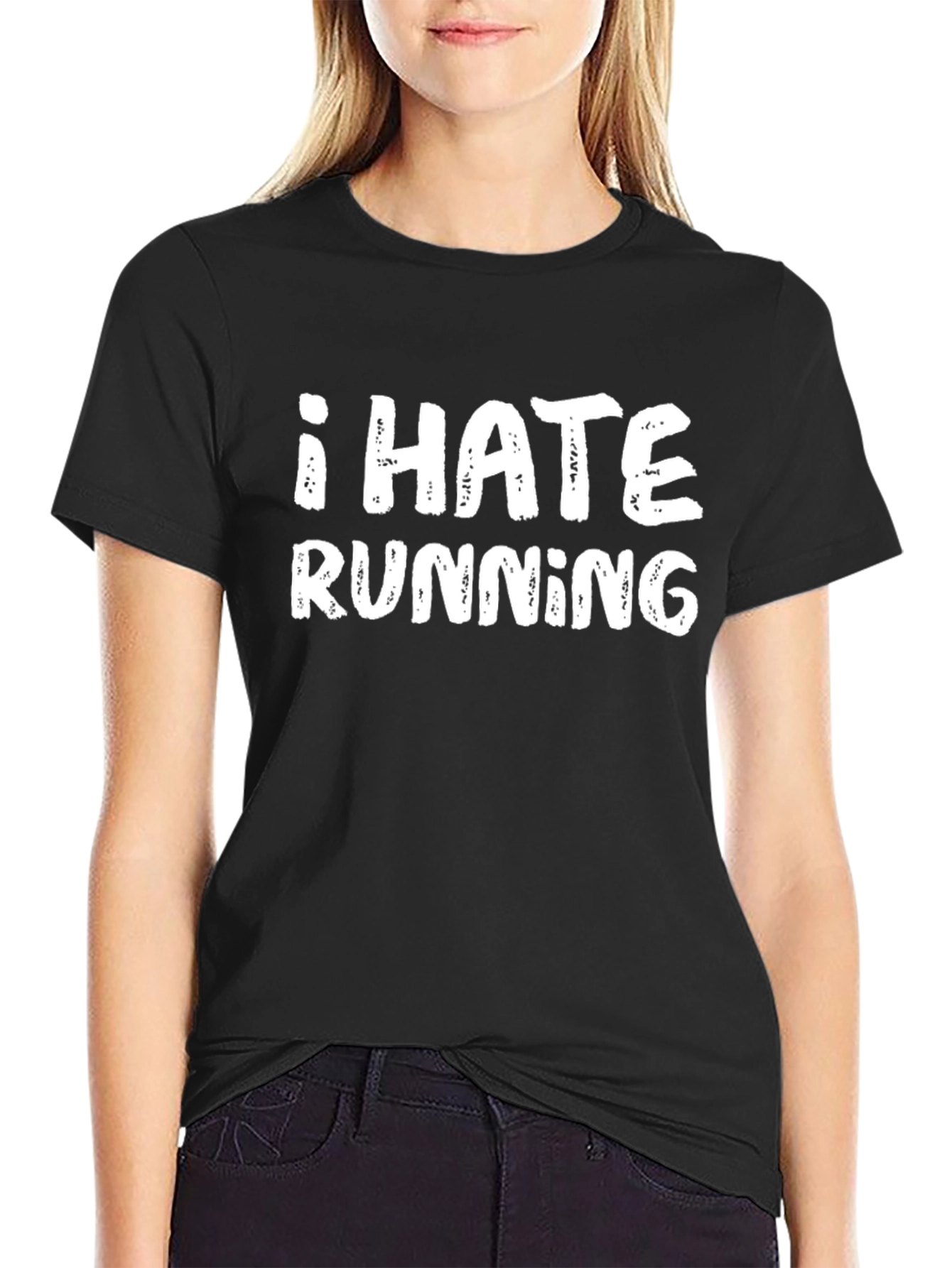 I HATE RUNNING Funny Graphic T-Shirt