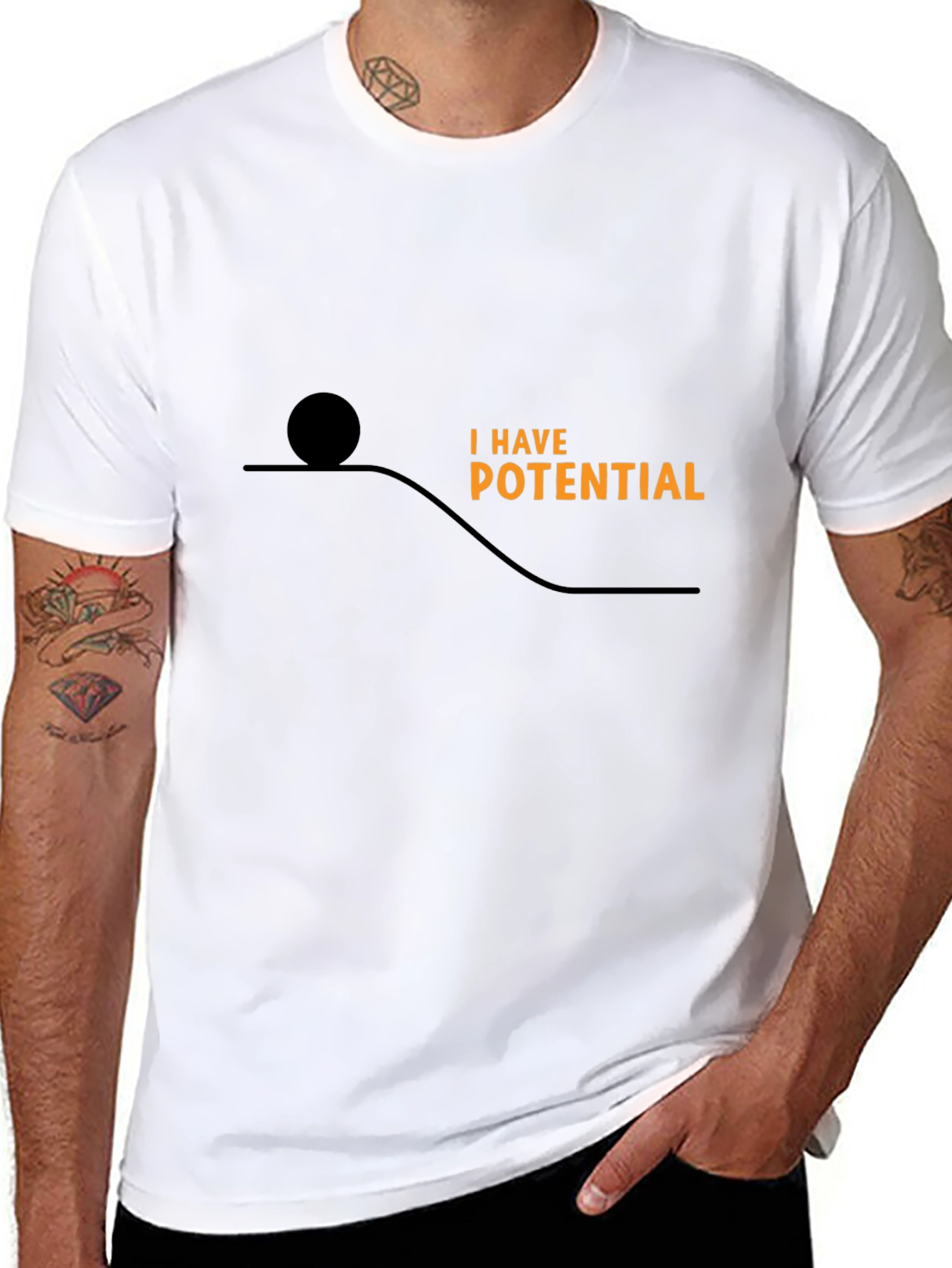 Potential Energy Graphic Tee - Black Cotton Comfort