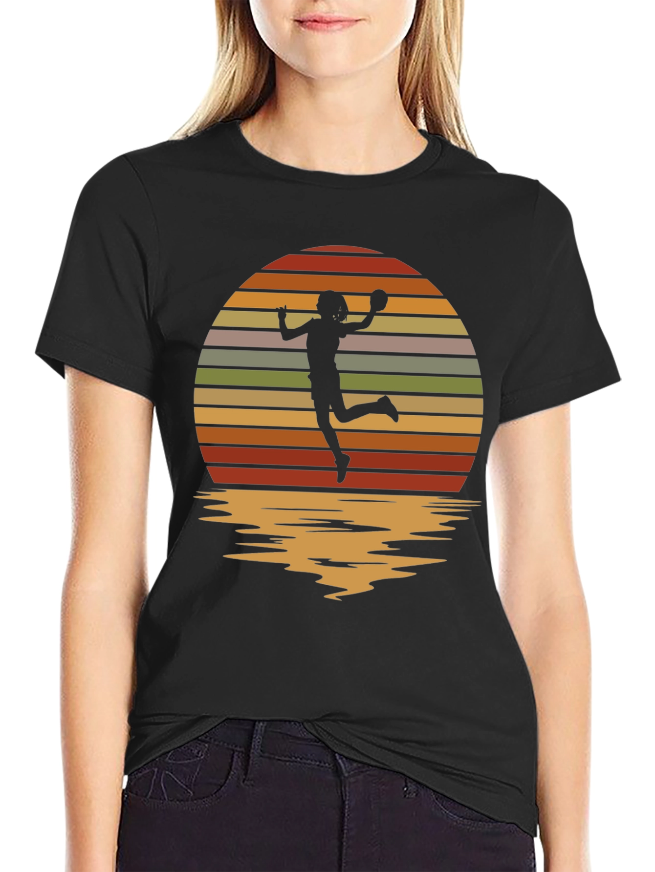 Handball Sunset Graphic Tee - Black