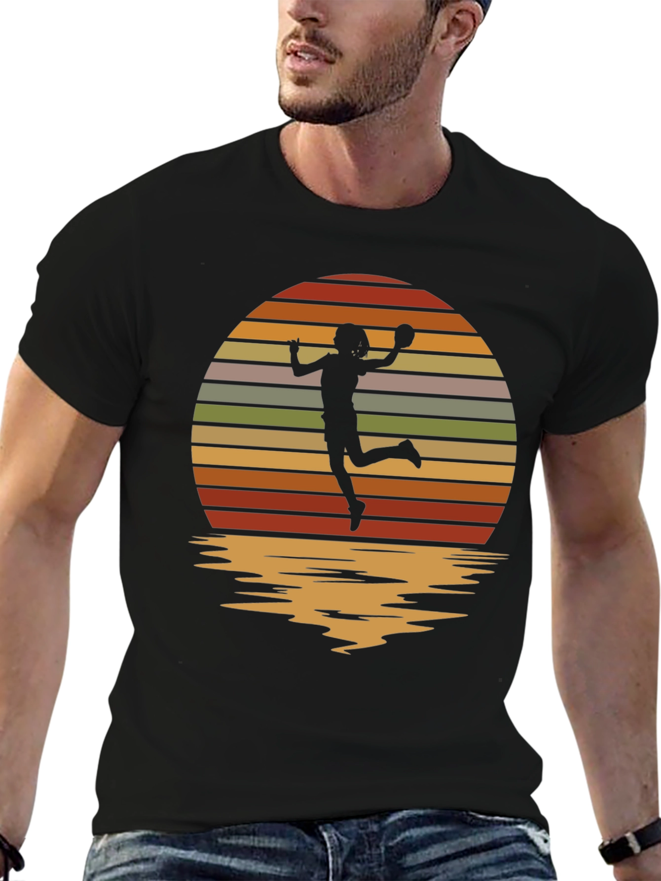 Handball Sunset Graphic Tee - Black