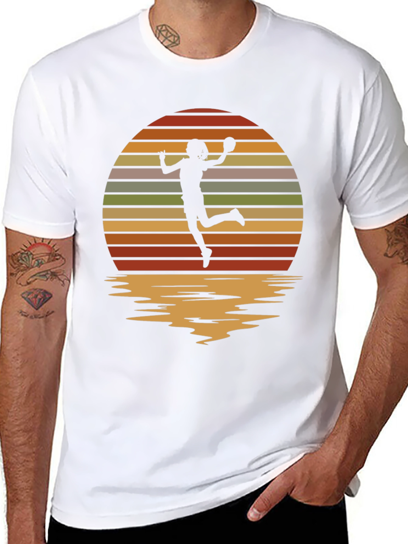 Handball Sunset Graphic Tee - Black