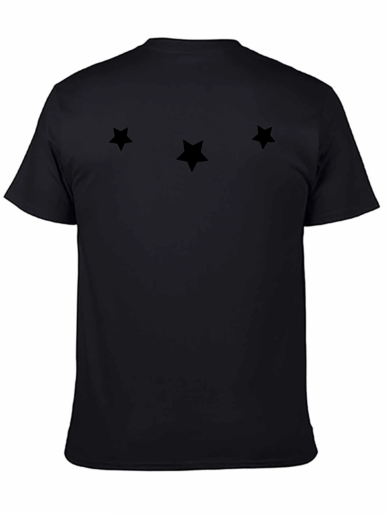 Mens Black Star Print Crew Neck T-Shirt