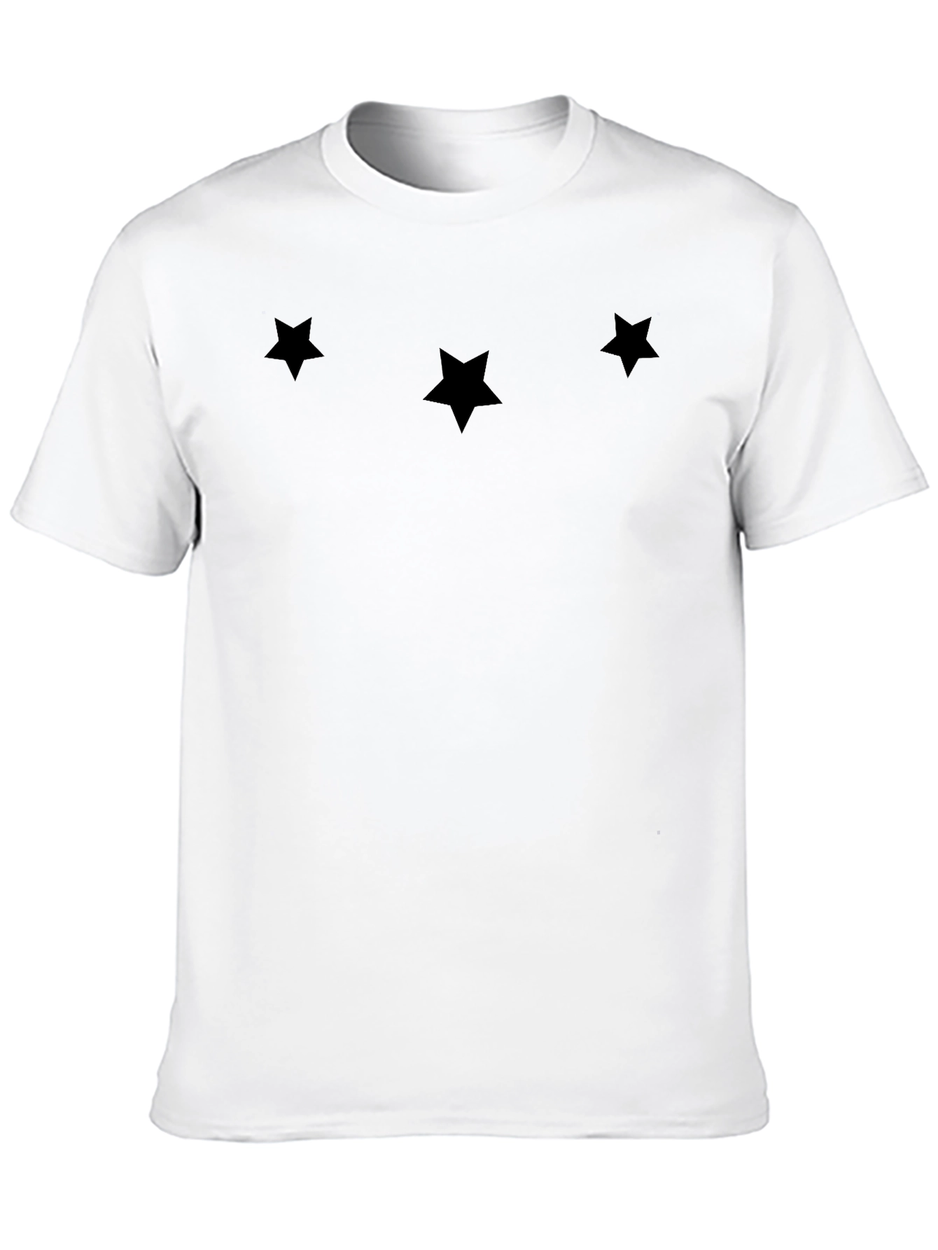 Mens Black Star Print Crew Neck T-Shirt